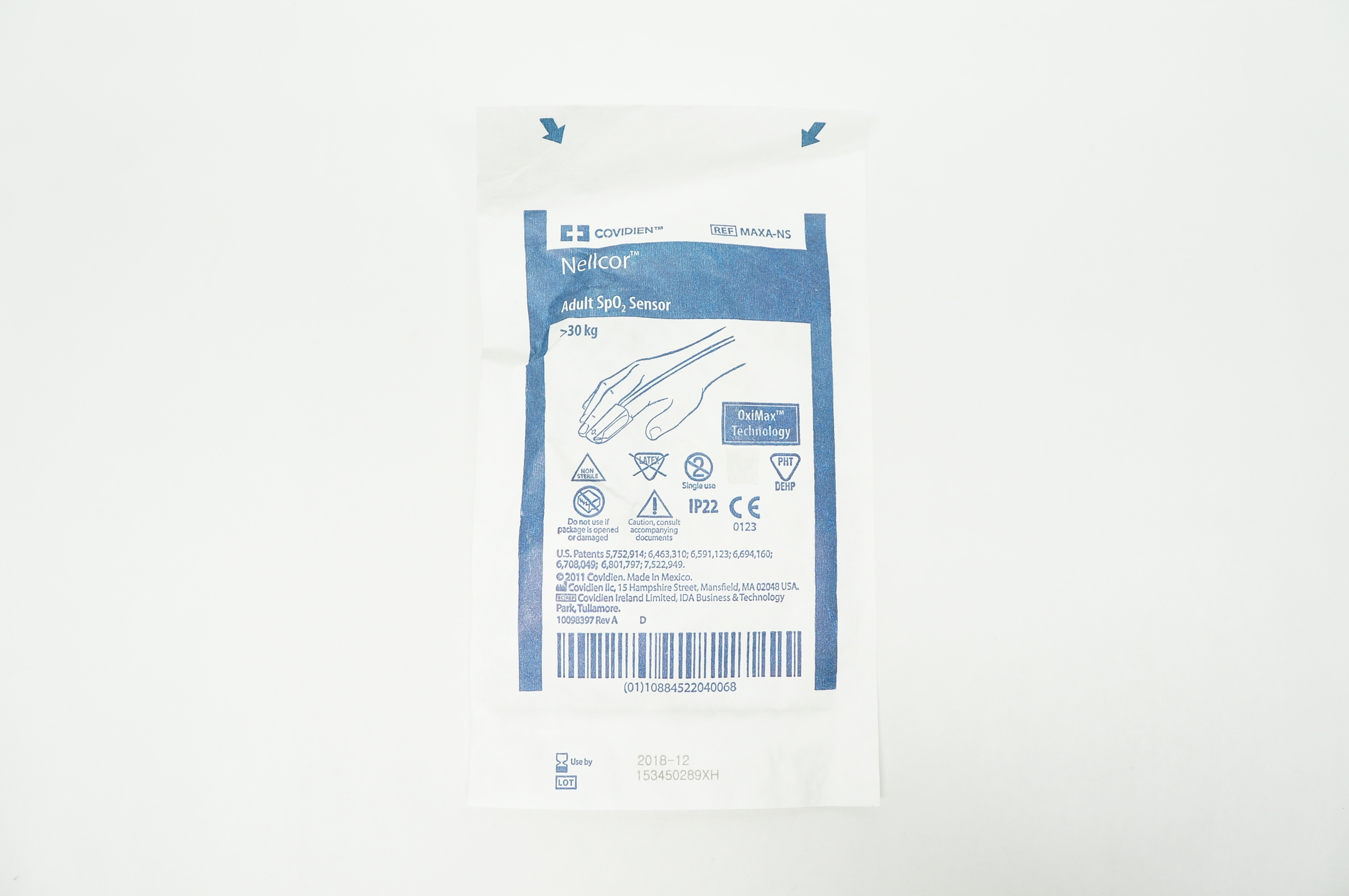 Covidien MAXA-NS Nellcor Adult SpO2 Sensor >30kg (x)