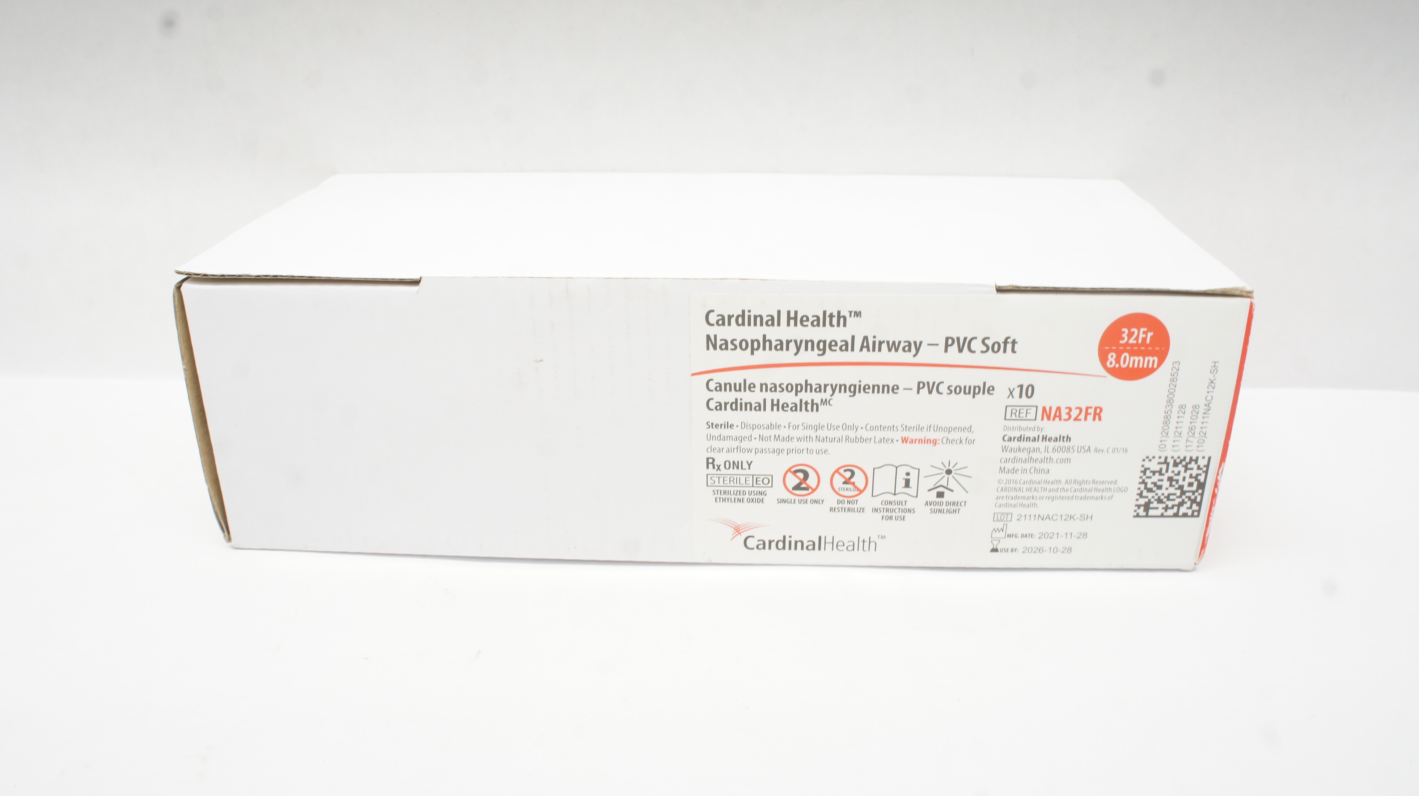 Cardinal Health NA32FR Nasopharyngeal Airway - PVC Soft 32Fr. - Box of 10