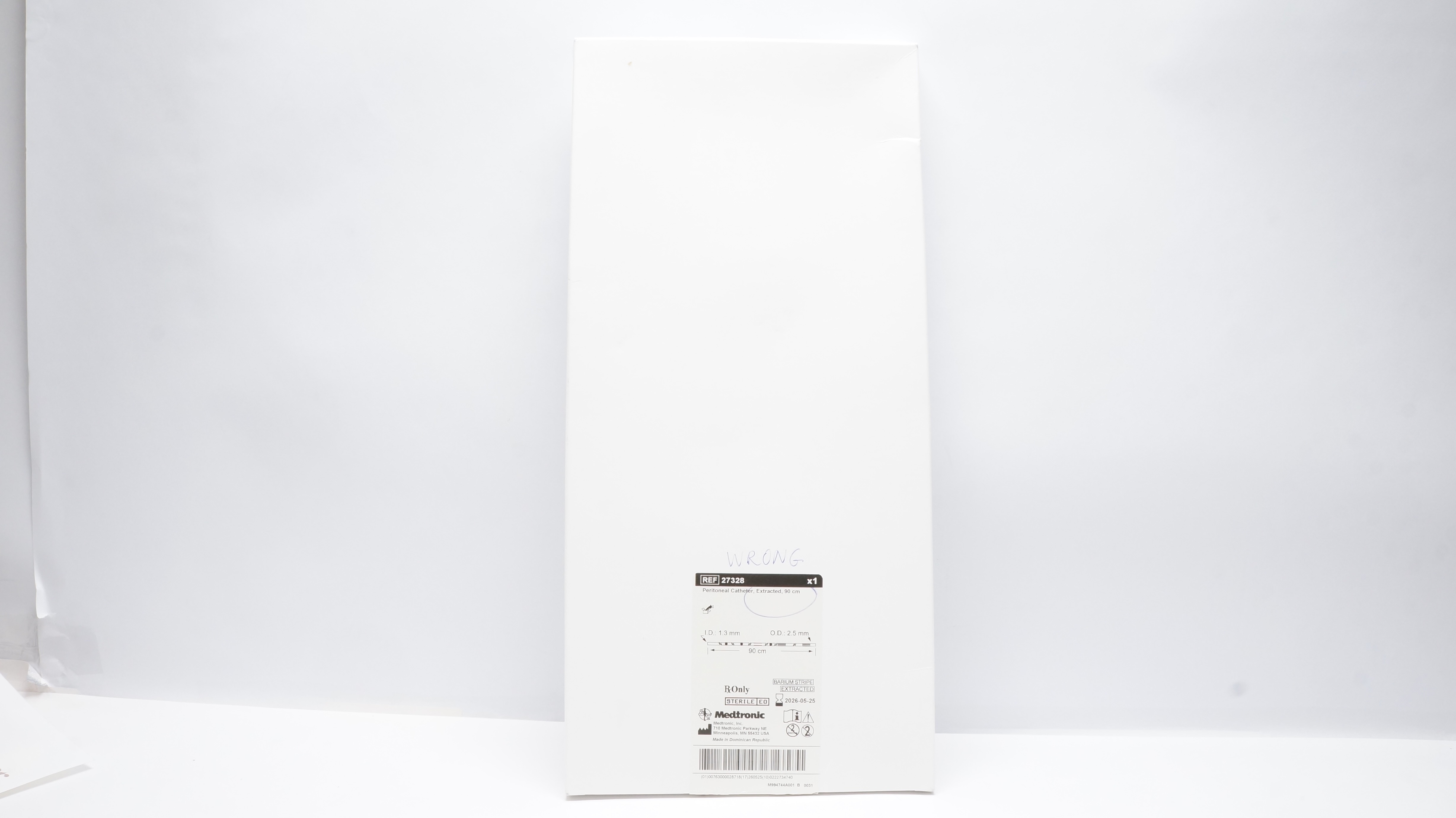 Medtronic 27328 Peritoneal Cath.,Extracted, 90cm