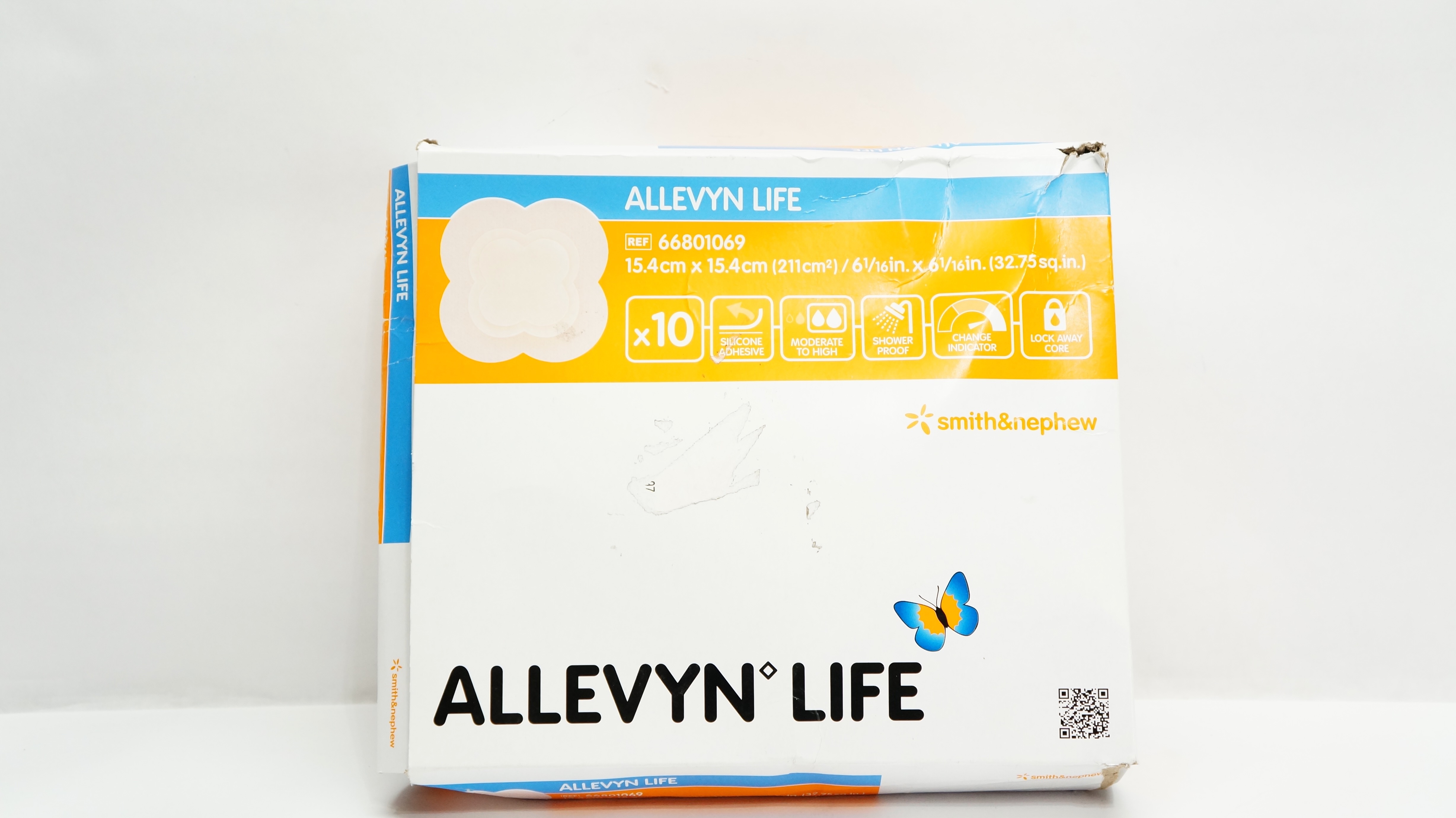 Smith&Nephew 66801069 Allevyn Life Silicone Adhesive 6-1/16inx6-1/16in-Box of 10