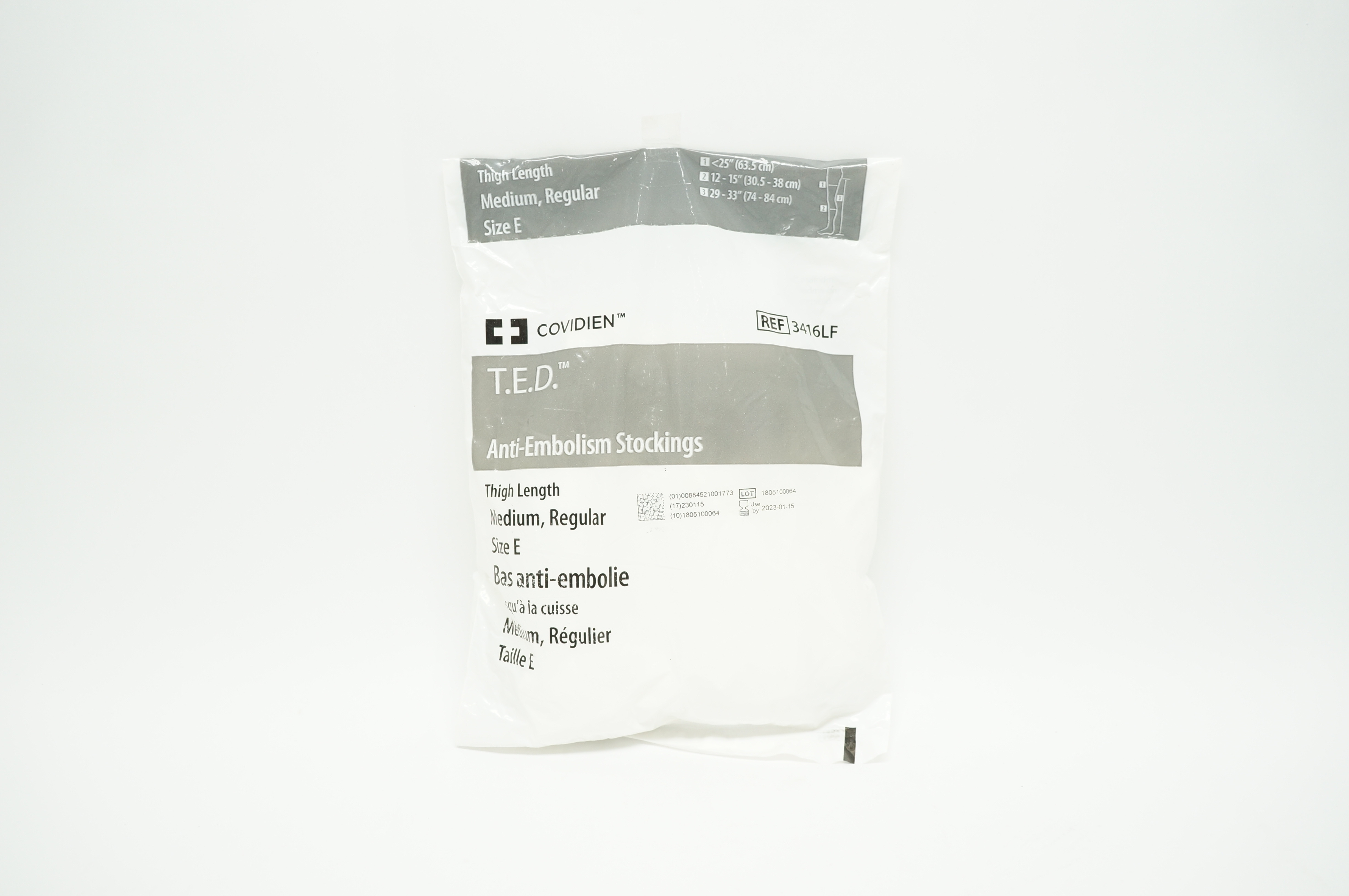 Covidien 3416LF T.E.D. Anti-Embolism Stockings, Thigh Length Medium, Size E