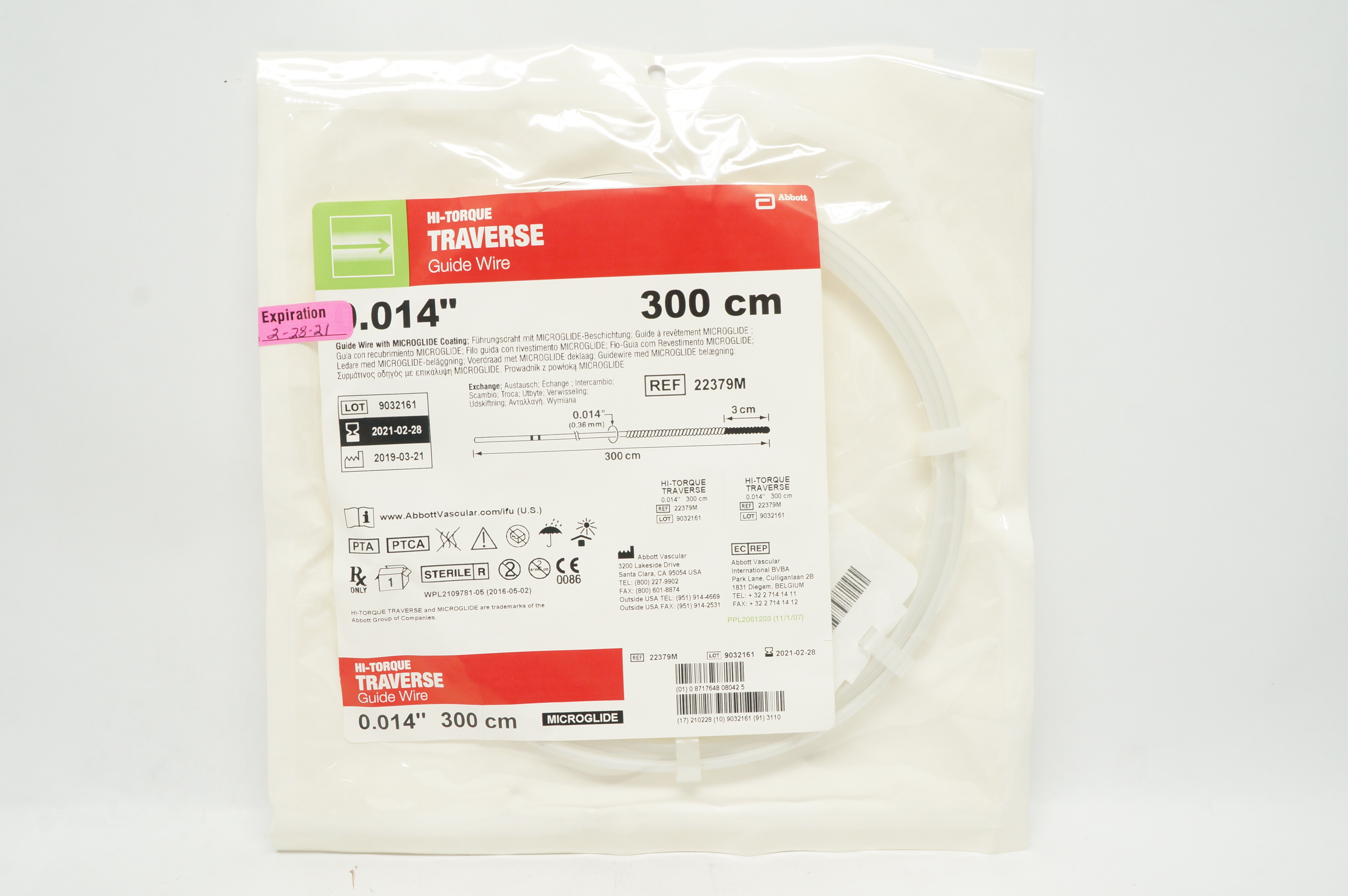 Abbott 22379M Hi-Torque Traverse Guide Wire 0.014inch x 300cm (x)