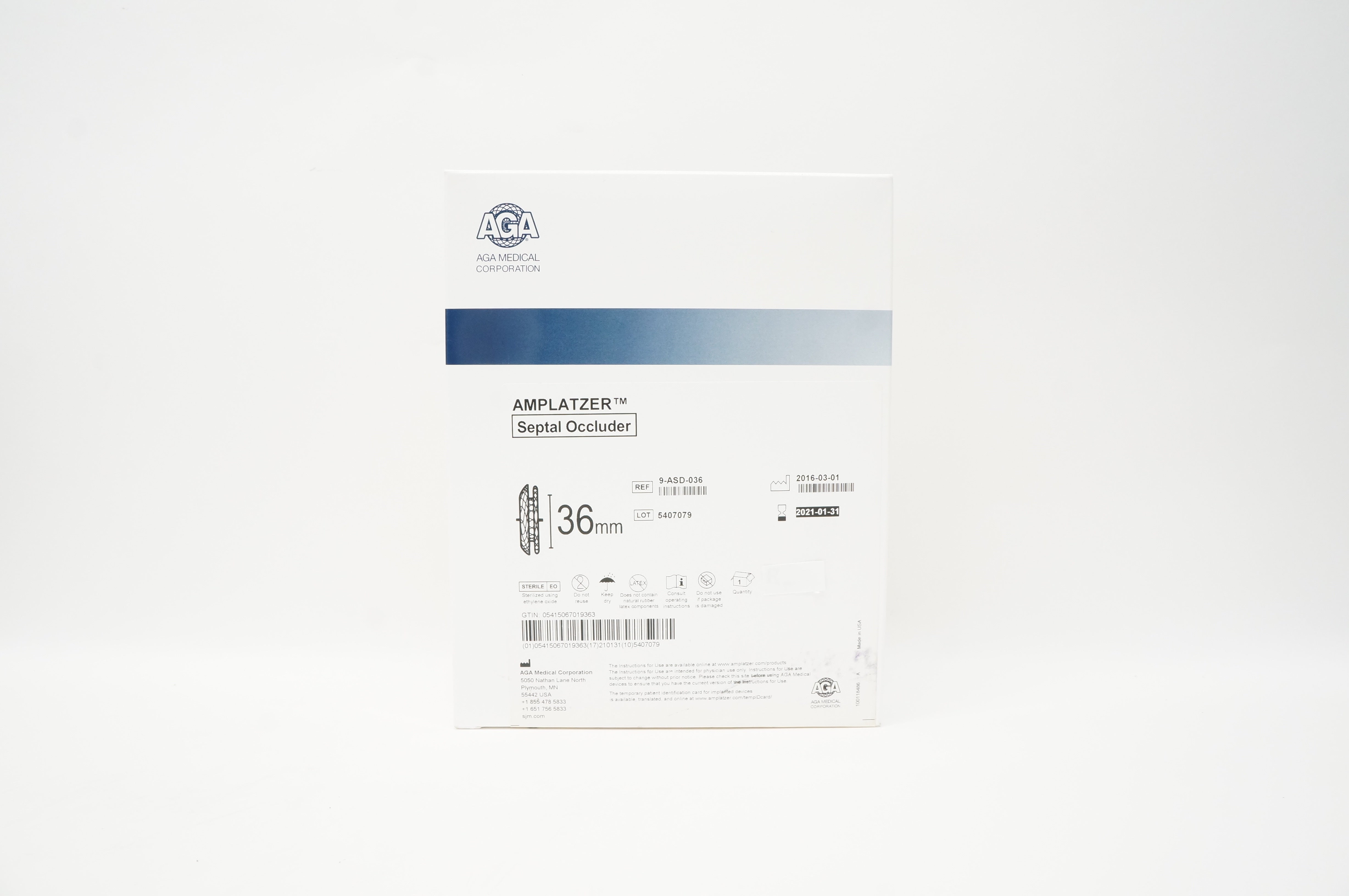 AGA Medical 9-ASD-036 Amplatzer Septal Occluder 36mm (x)