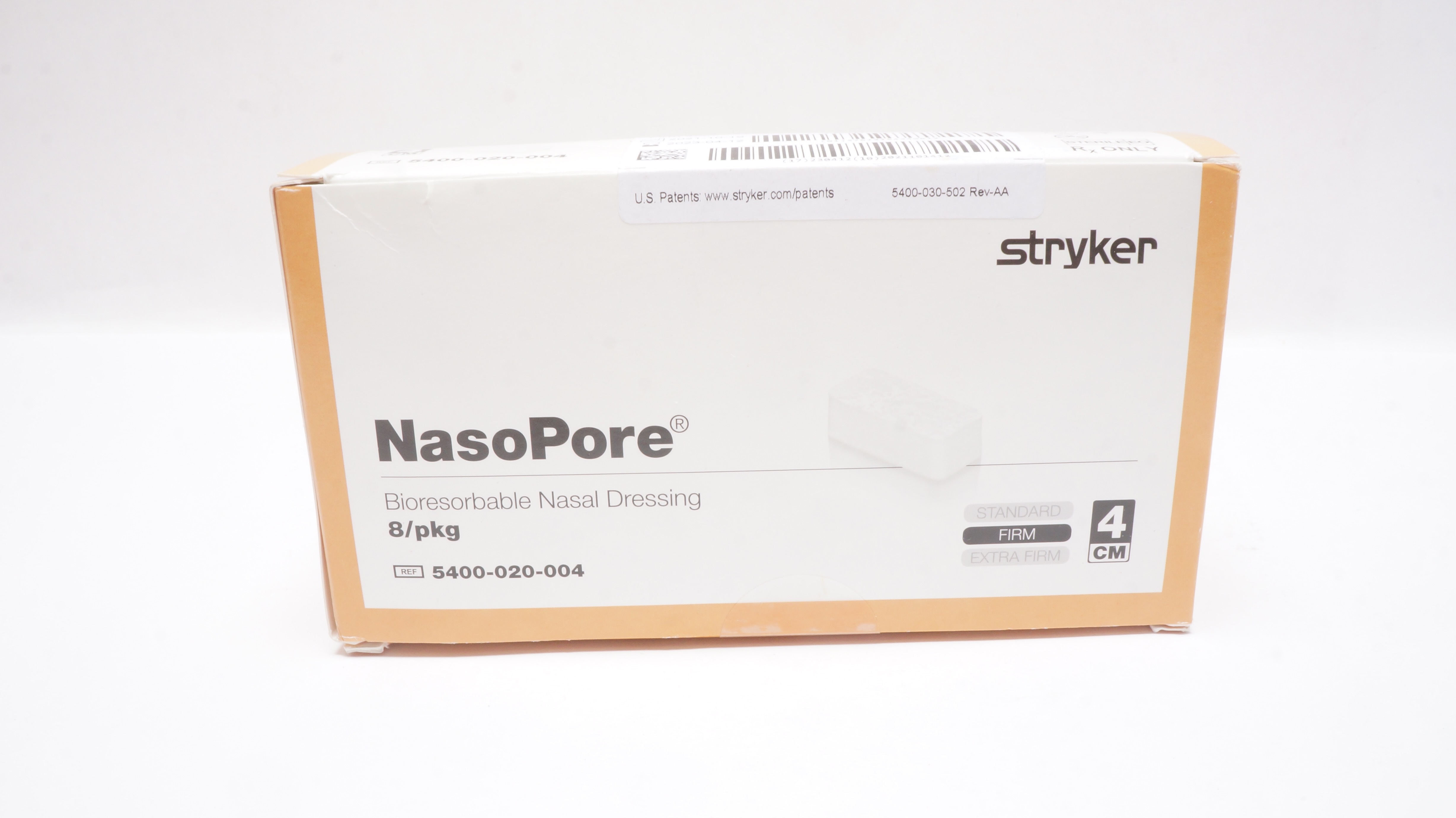 Stryker 5400-020-004 NasoPore Bioresorbable Nasal Dressing 4cm (x) - Box of 8