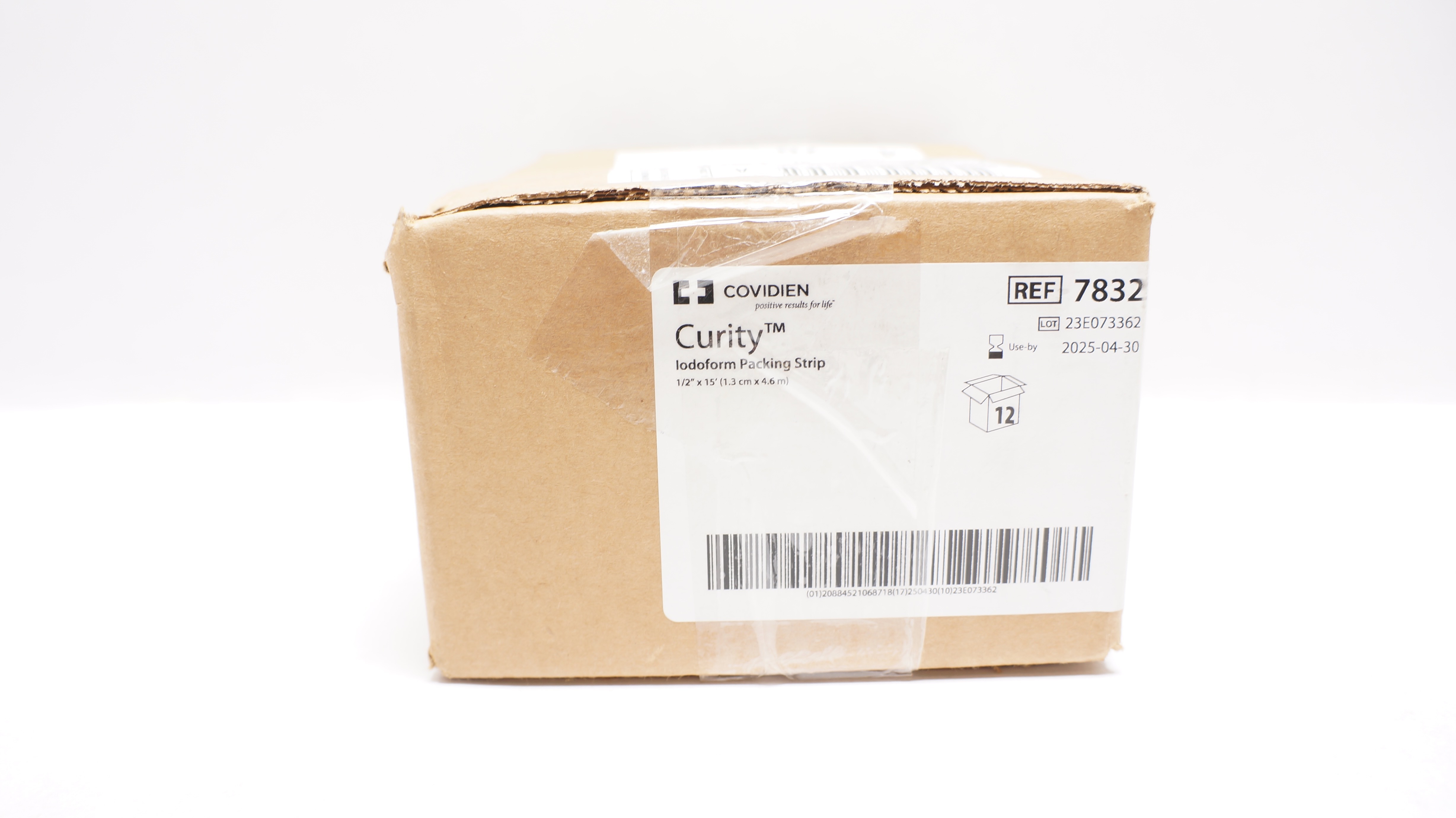Covidien 7832 Curity Iodoform Packing Strip 1/2inch x 15Ft - Box of 12