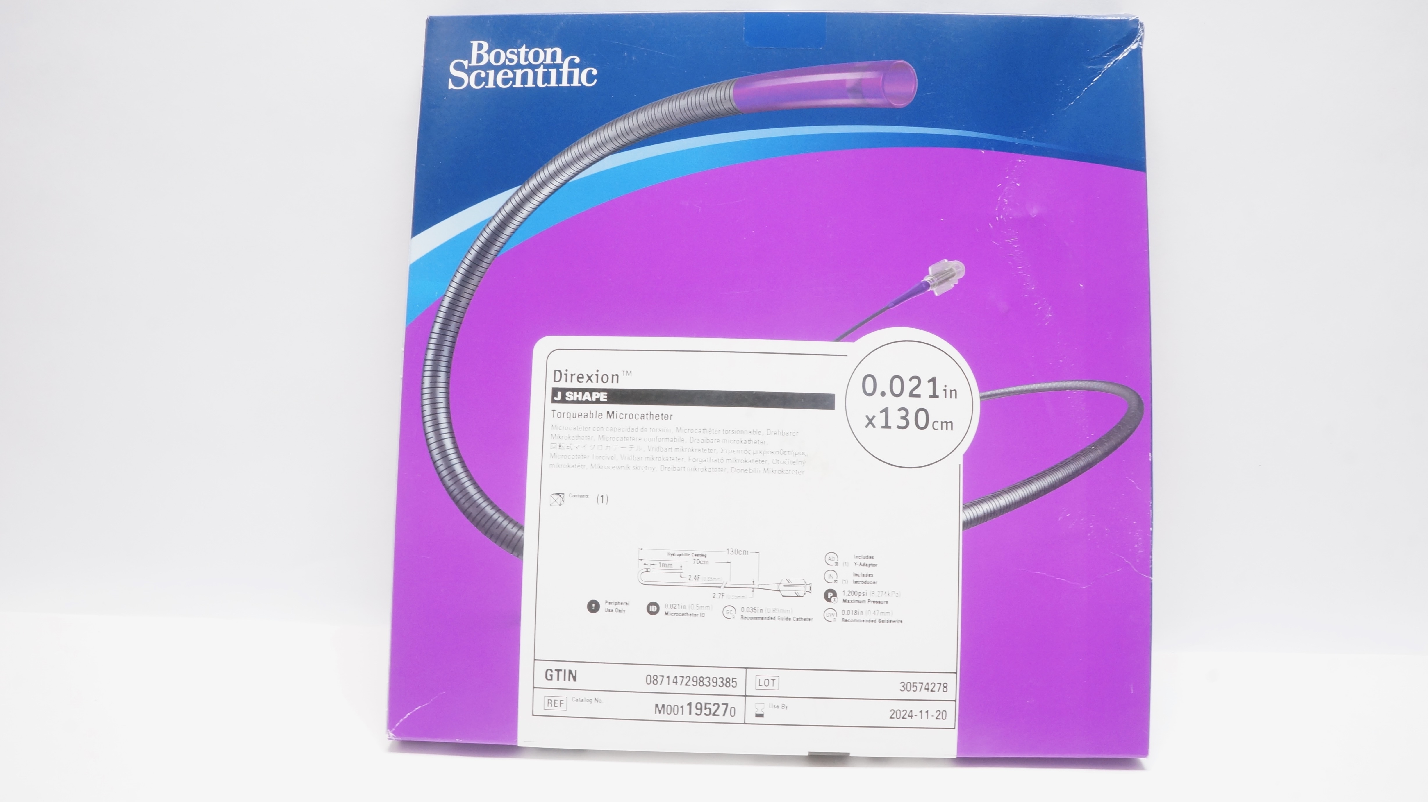 Boston Scientific M001195270 Direxion J-Shape Microcath. 0.021inch x 130cm (x)