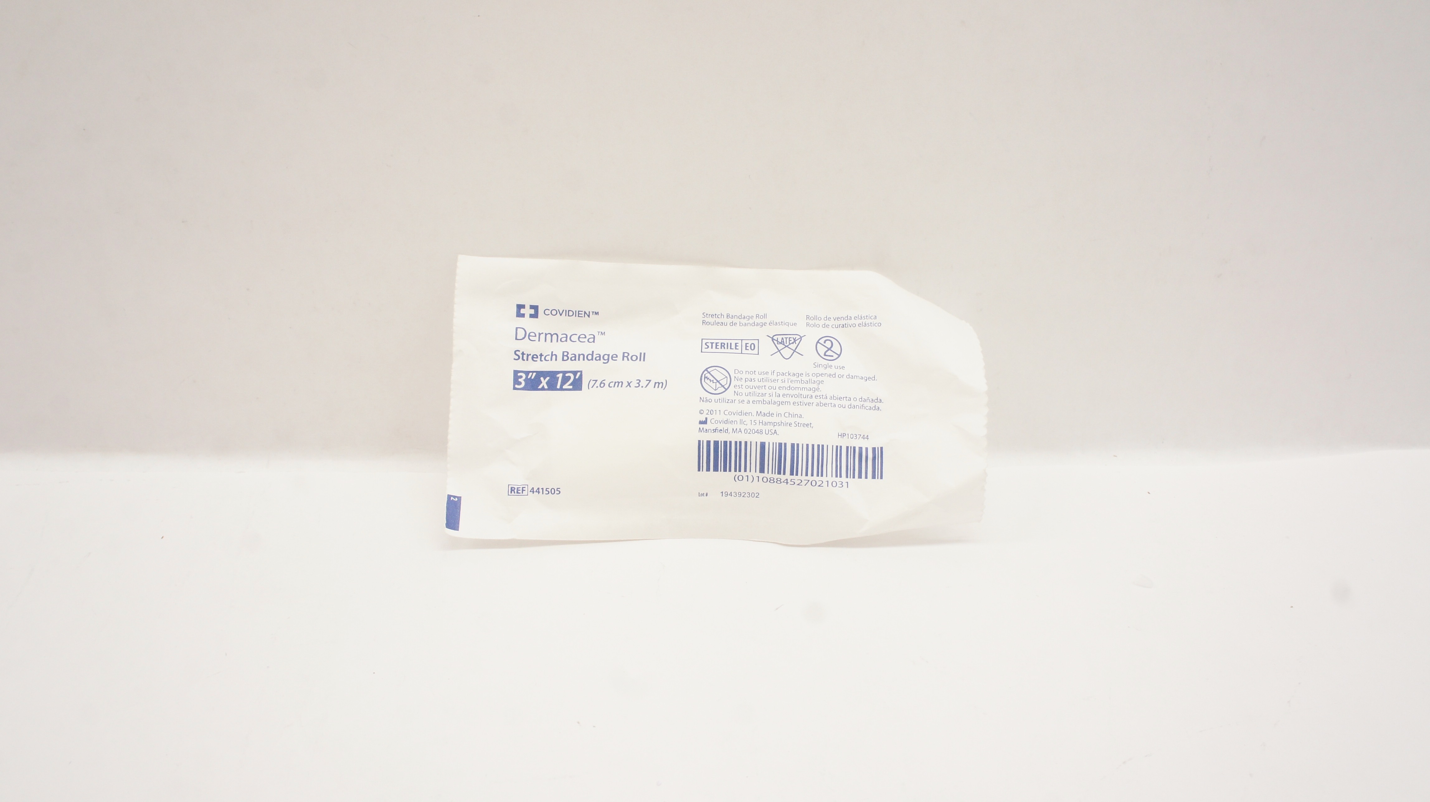 Covidien 441505 Dermacea Stretch Bandage Roll 3inch x 12ft.