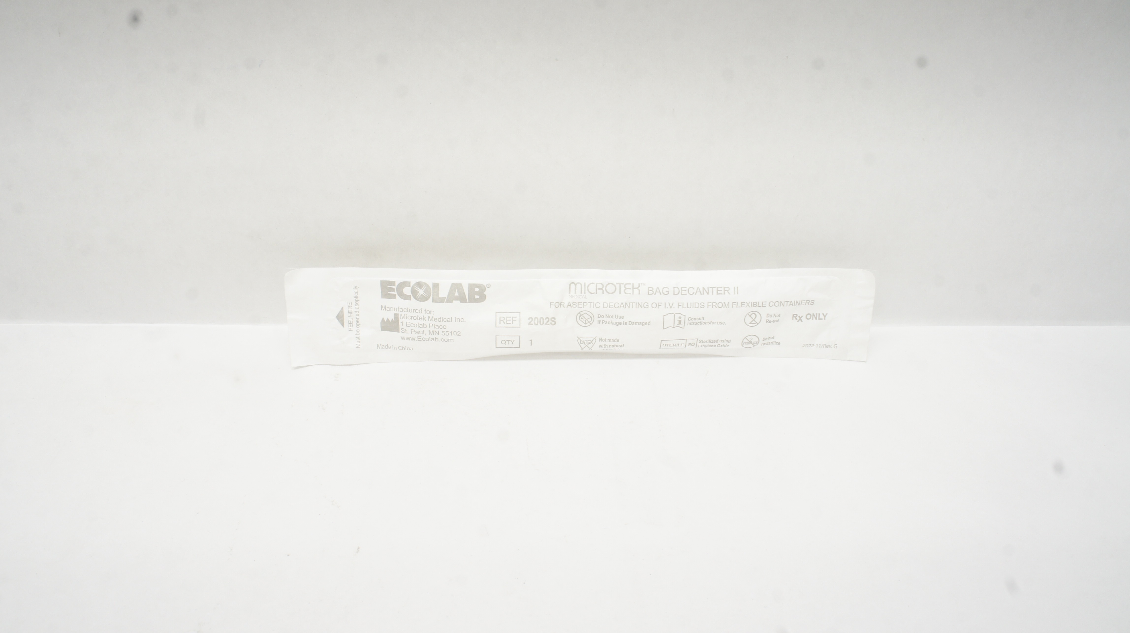 Microtek Medical 2002S Ecolab Microtek Bag Decanter II