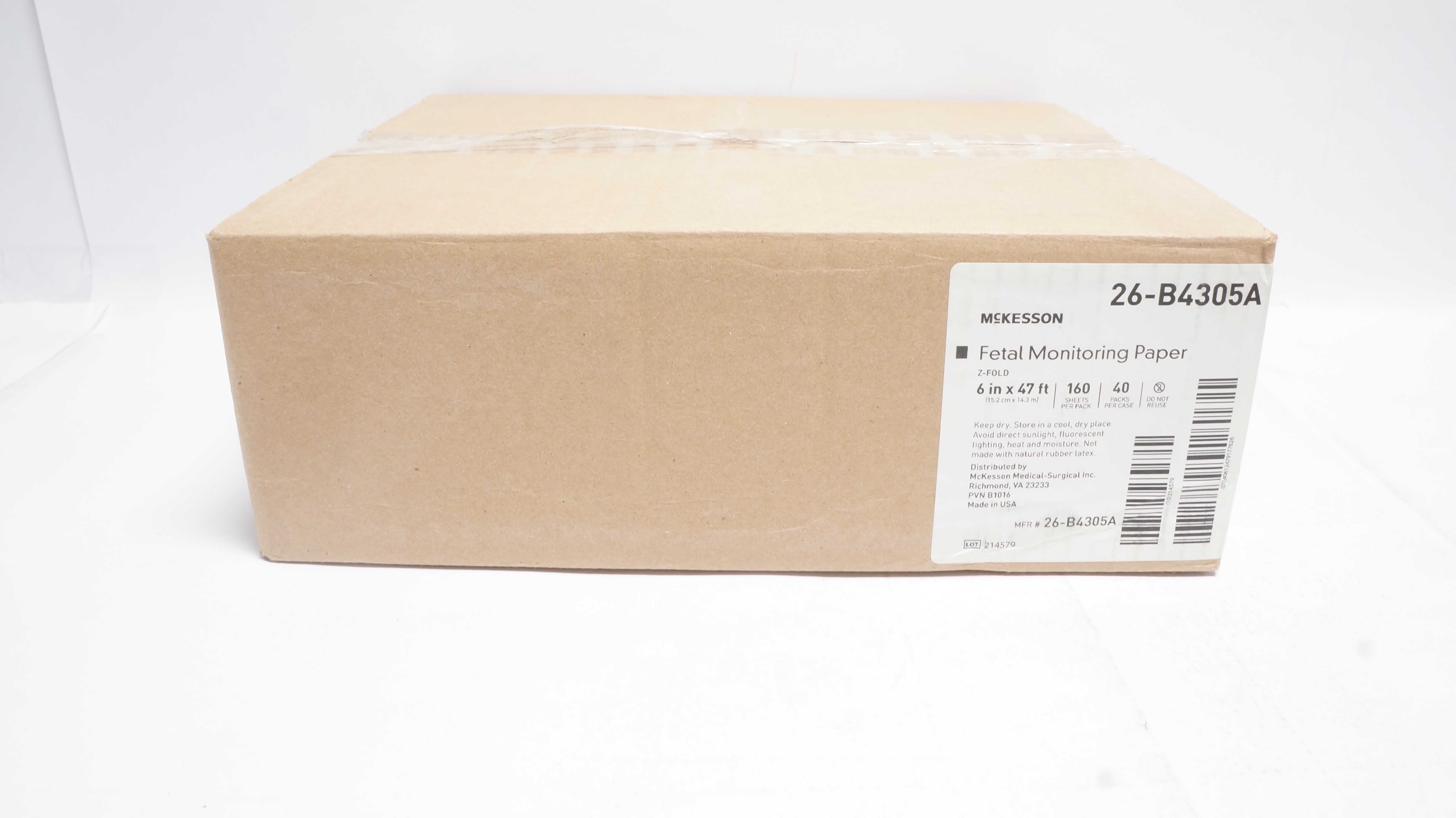 McKesson 26-B4305A Fetal Monitoring Paper 6inch x 47ft. - Box of 6400