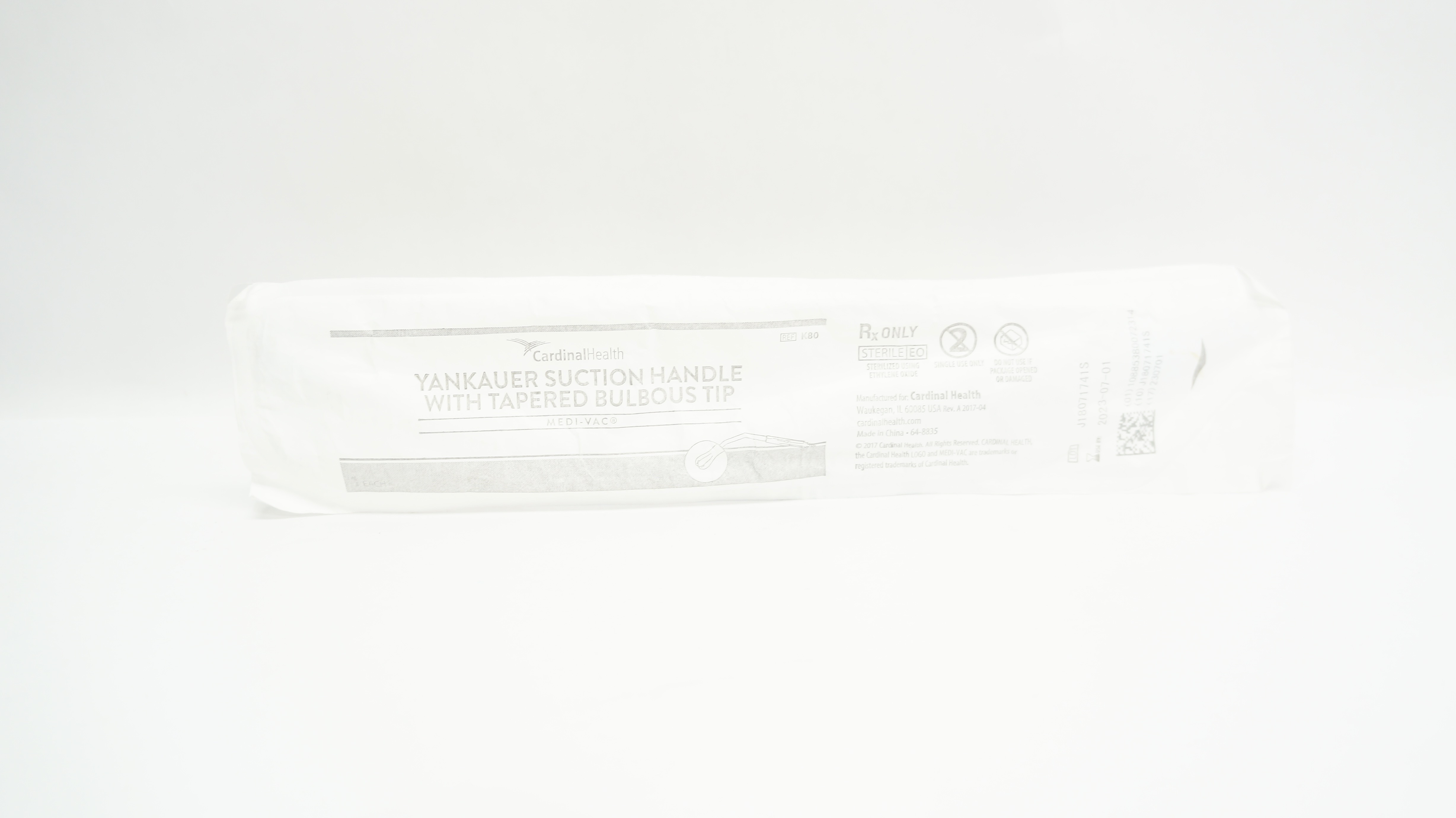 Cardinal Health K80 Yankauer Suction Handle With Tapered Bulbous Tip (x)