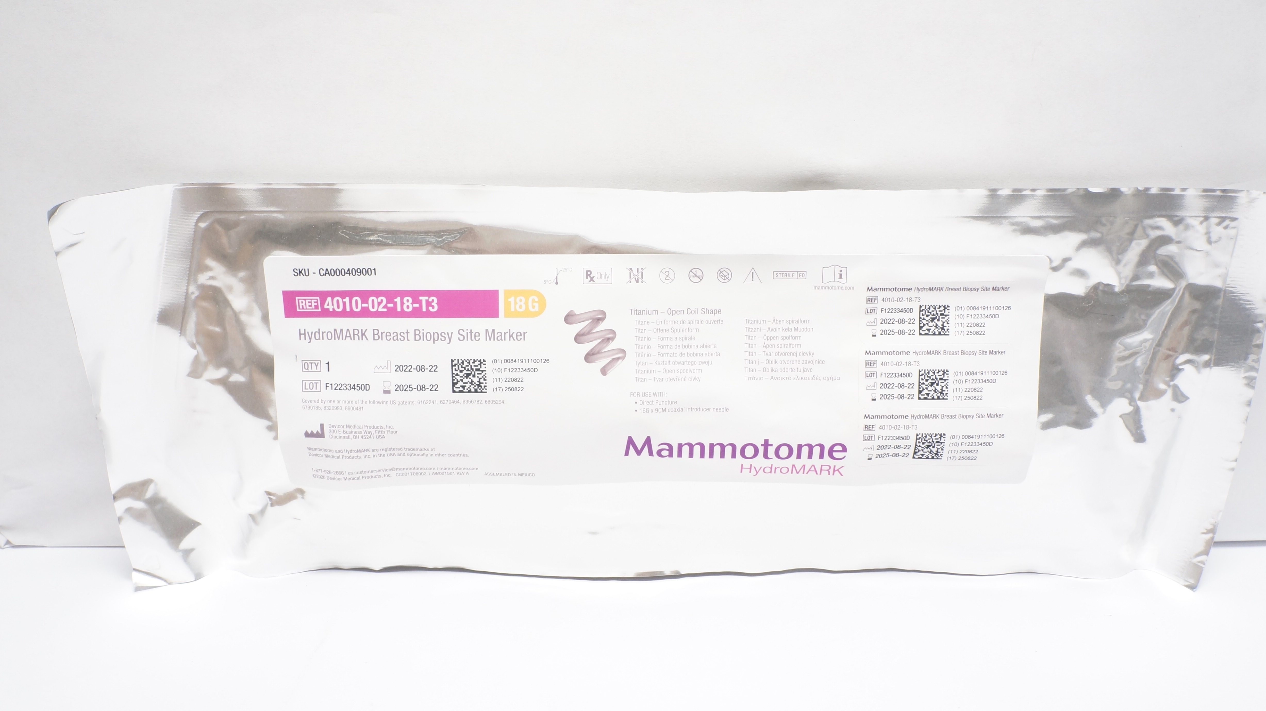 Devicor 4010-02-18-T3 Mammotome HydroMARK Breast Biopsy Site Marker 18G (x)