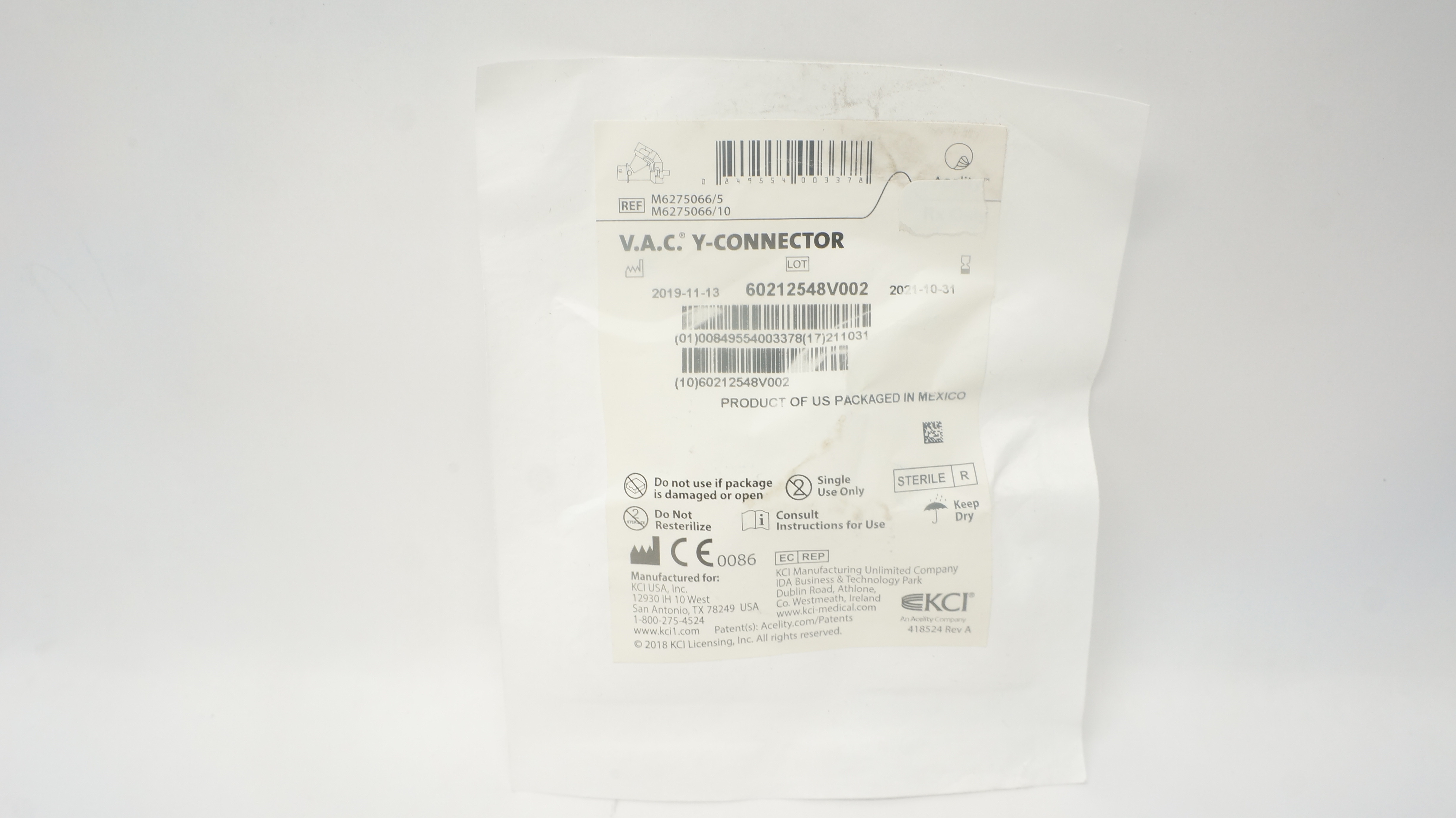 KCI M6275066/5 Acelity V.A.C. Y-Connector (x)