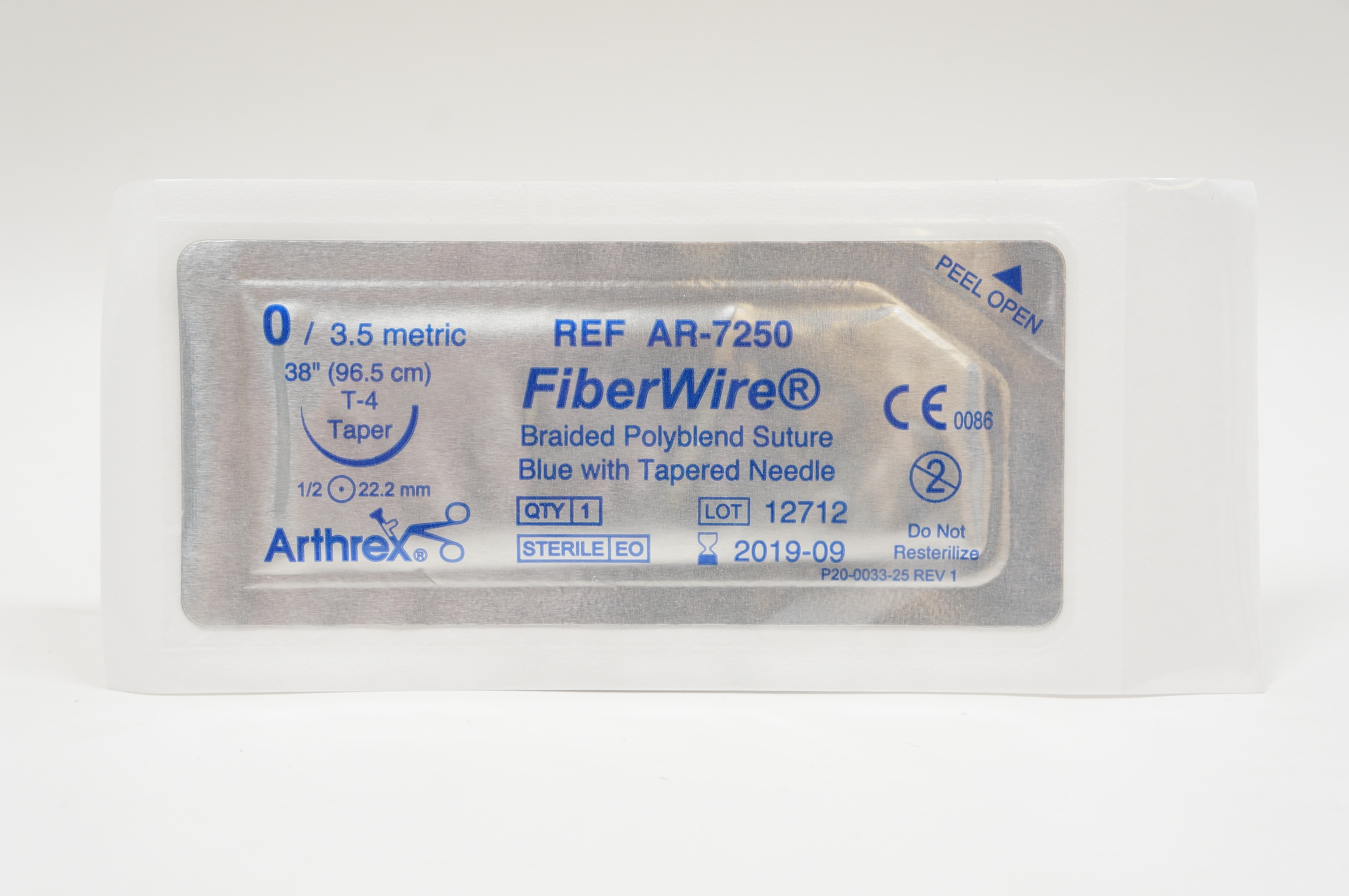 Arthrex AR-7250 0 FiberWire, T-4 Taper, 1/2 22.2mm, 38inch (x)