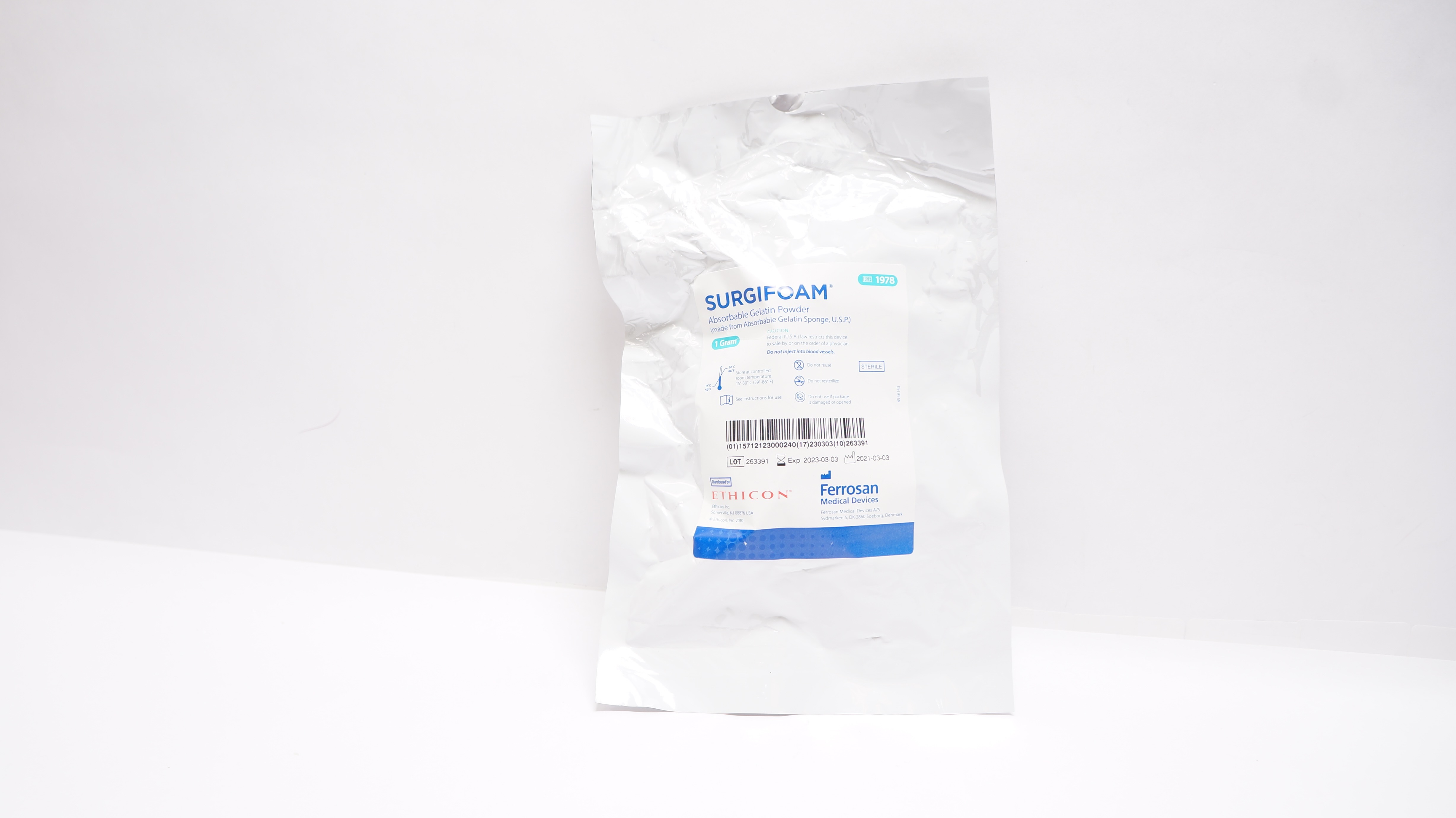Ferrosan Medical 1978 Ethicon Surgifoam Absorbable Gelatin Powder 1 Gram (x)