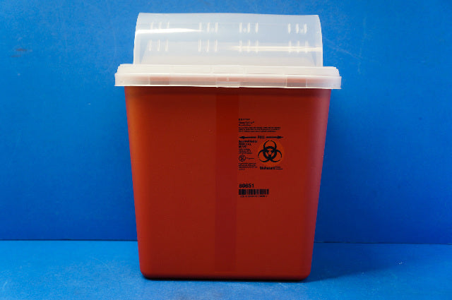 Covidien 89651 Sharp Safety Sharps Container, Horizontal Drop, Red ~ Box of 5