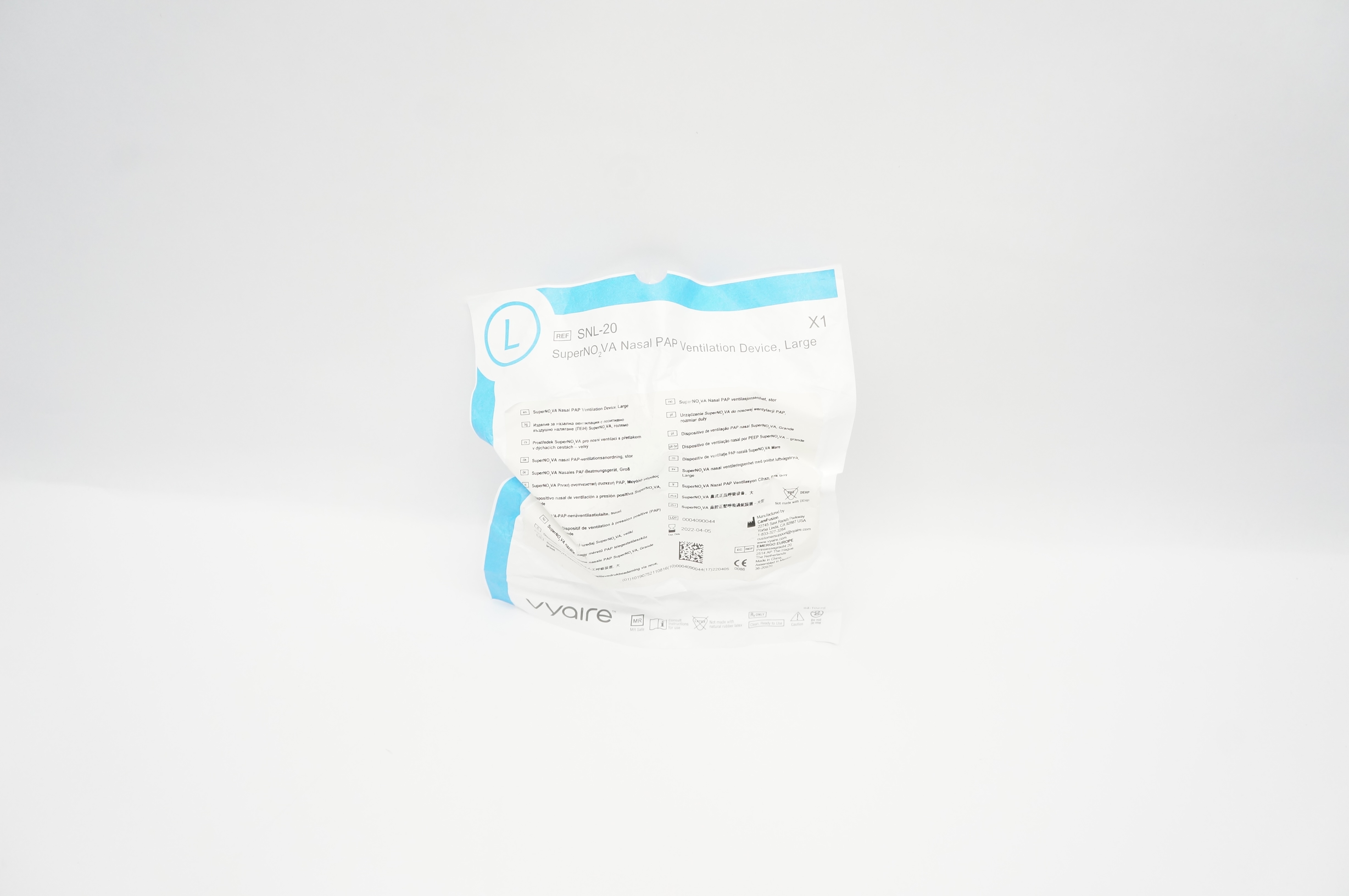 Vyaire SNL-20 SuperNO2VA Nasal PAP Ventilation Device, Large (x)