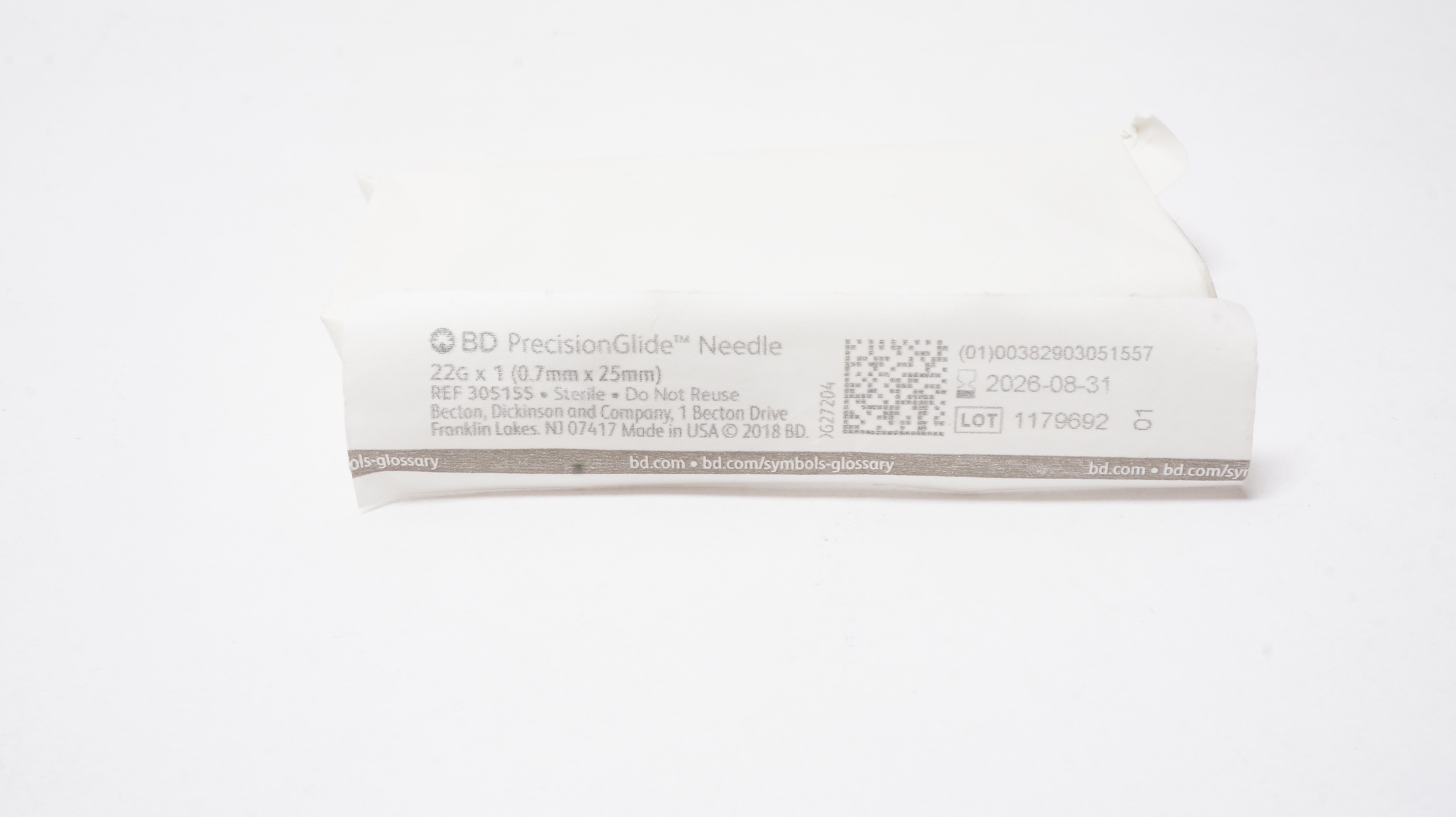 BD 305155 PrecisionGlide Ndle 22G x 1inch