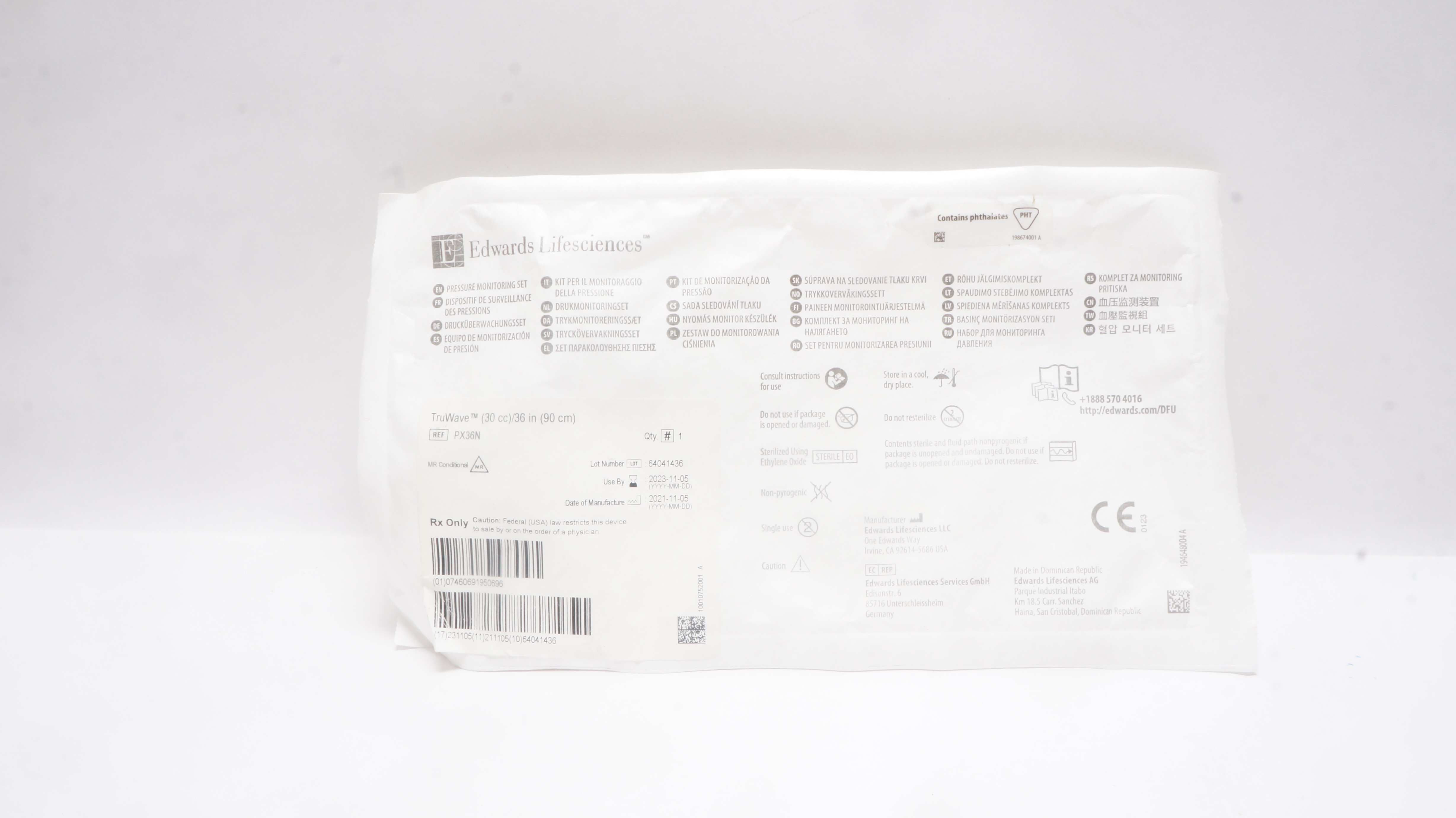 Edwards Lifesciences PX36N Pressure Monitoring Set