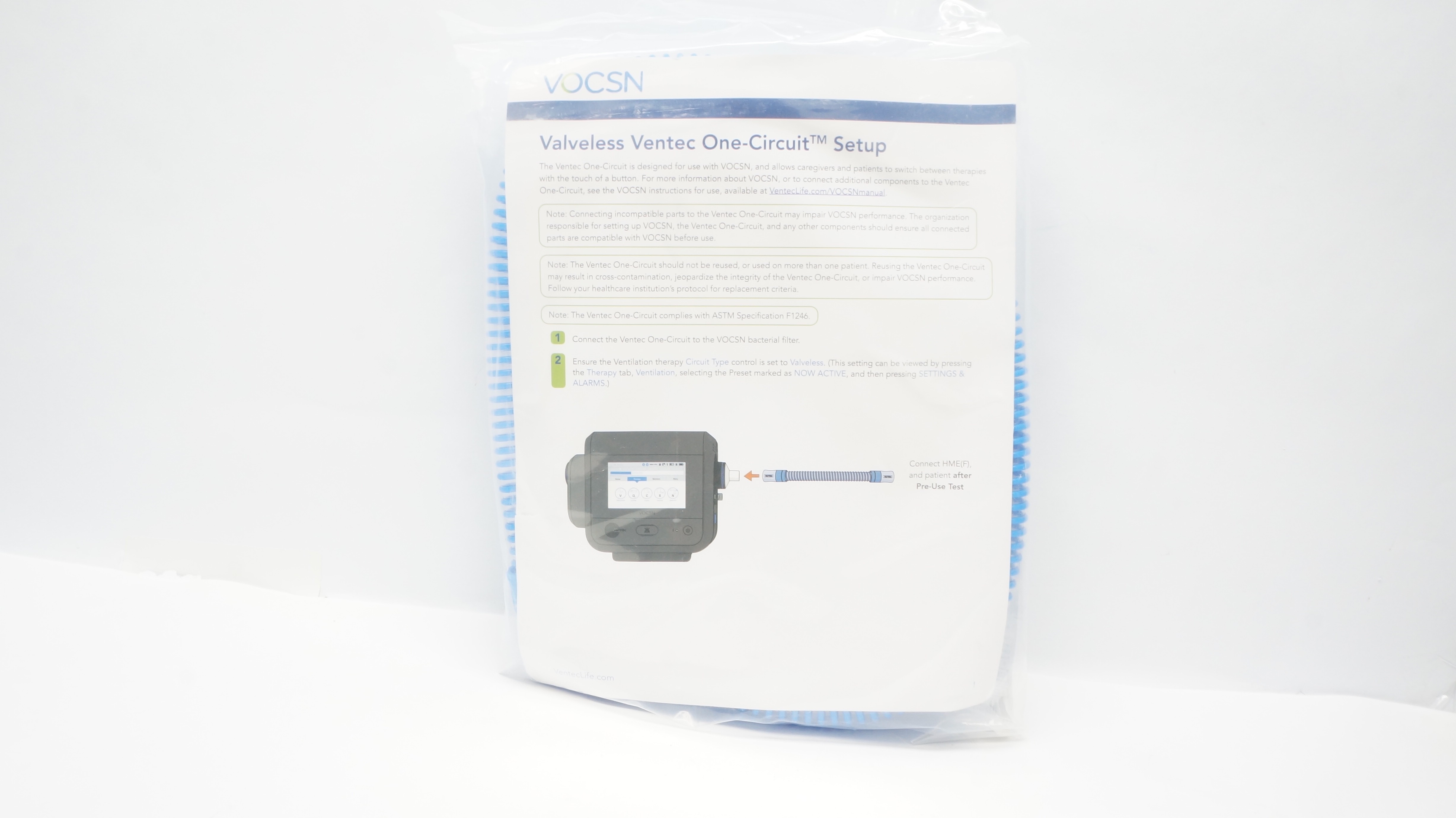 Ventec Life Systems PRT-00926-001 VOCSN Patient Breathing Package, Adult