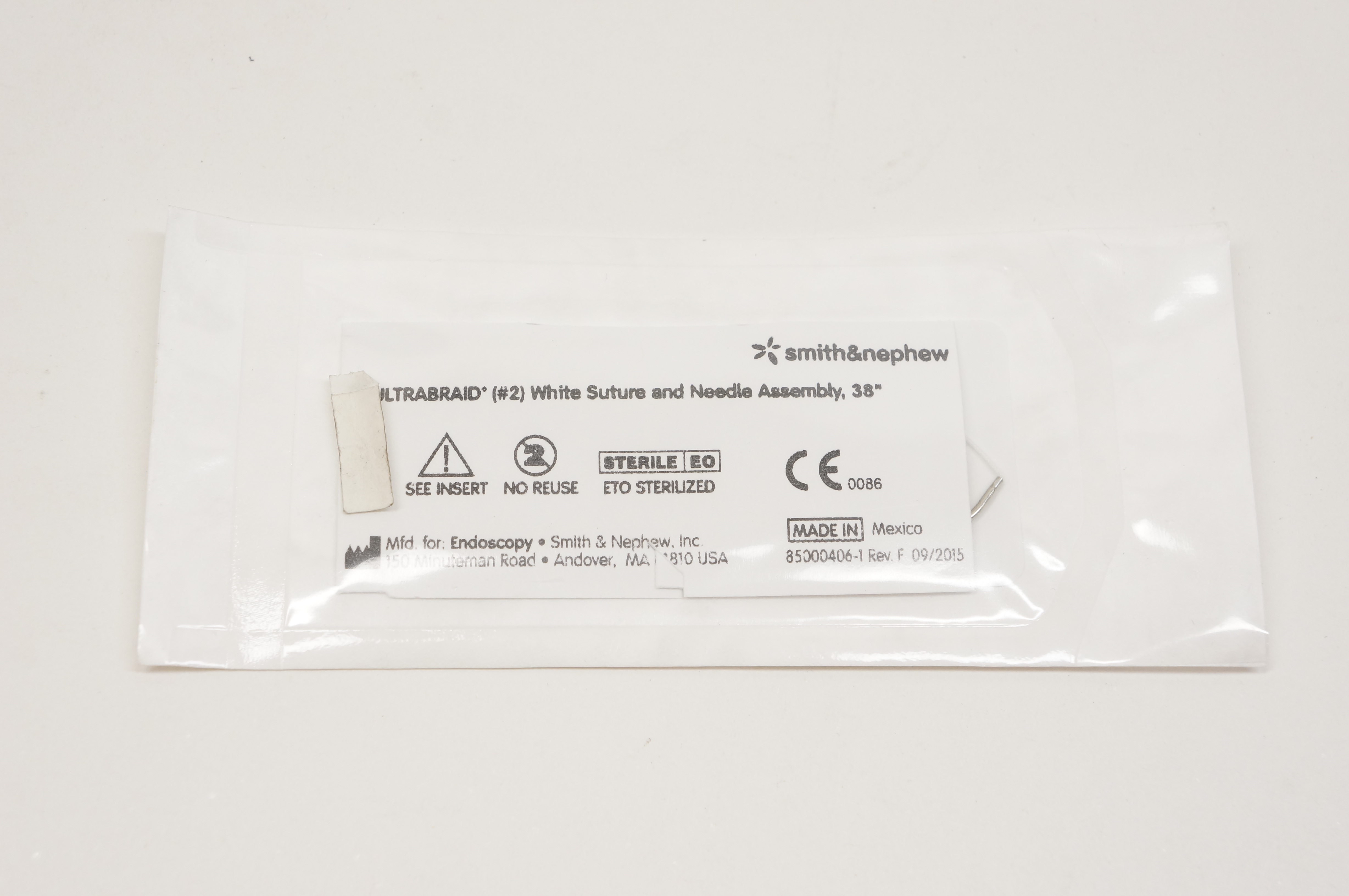 Smith&Nephew 7210914 ULTRABRAID #2 White Stre and Ndle Assembly, 38inch