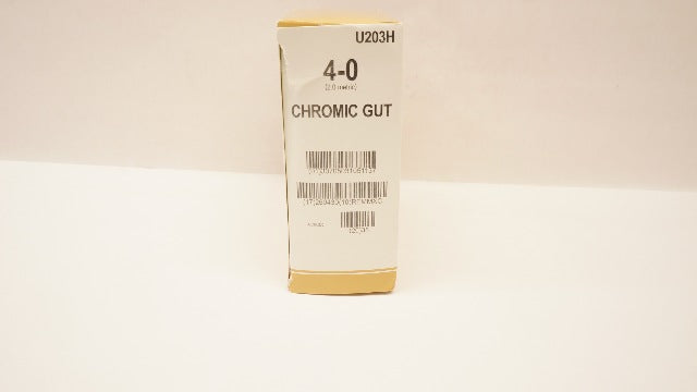Ethicon U203H 4-0 Chromic Gut, RB-1, 17mm 1/2c Taper, 27inch - Box of 36