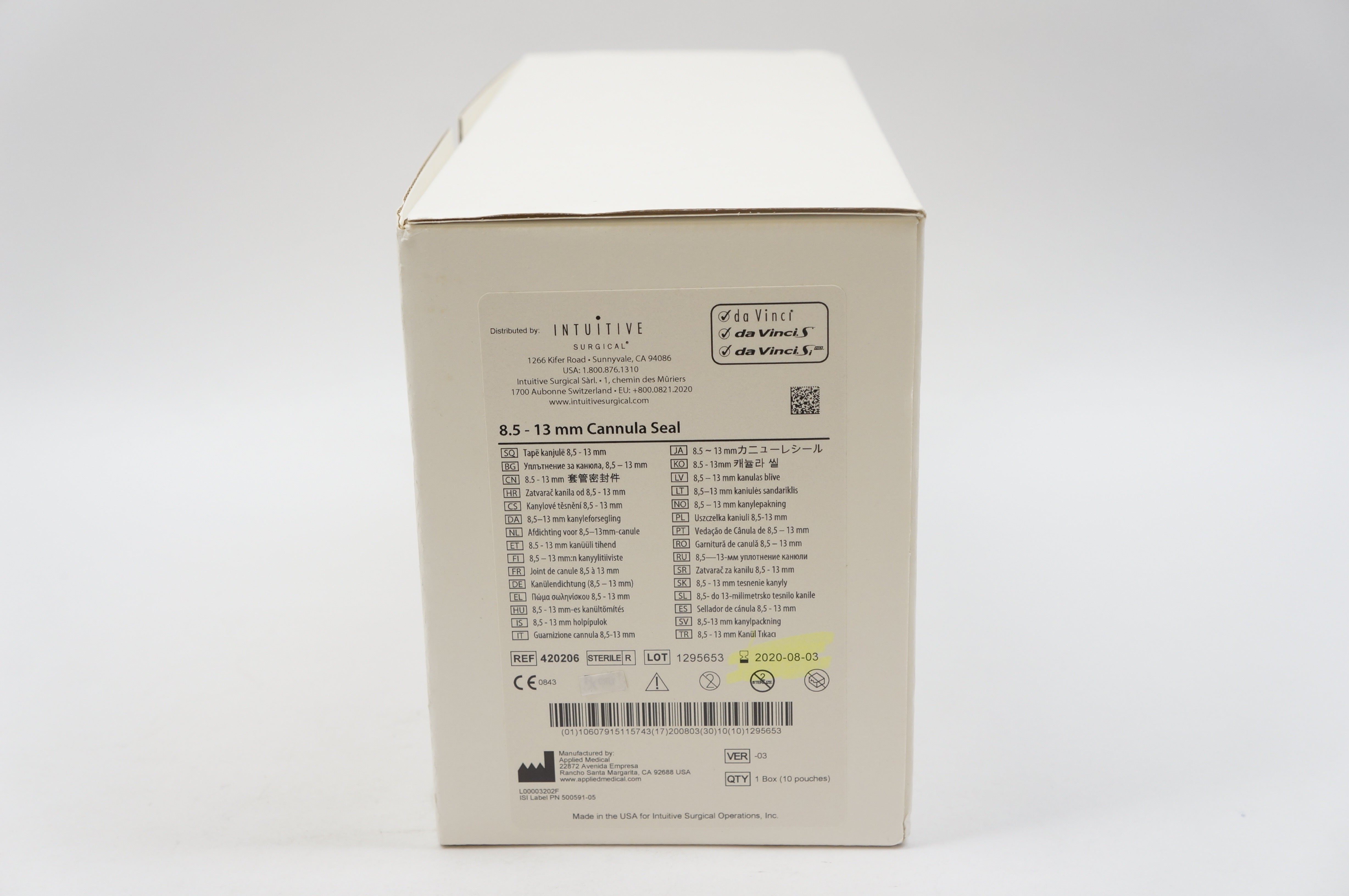 Intuitive 420206 Cannula Seal 8.5 - 13mm (x) - Box of 10