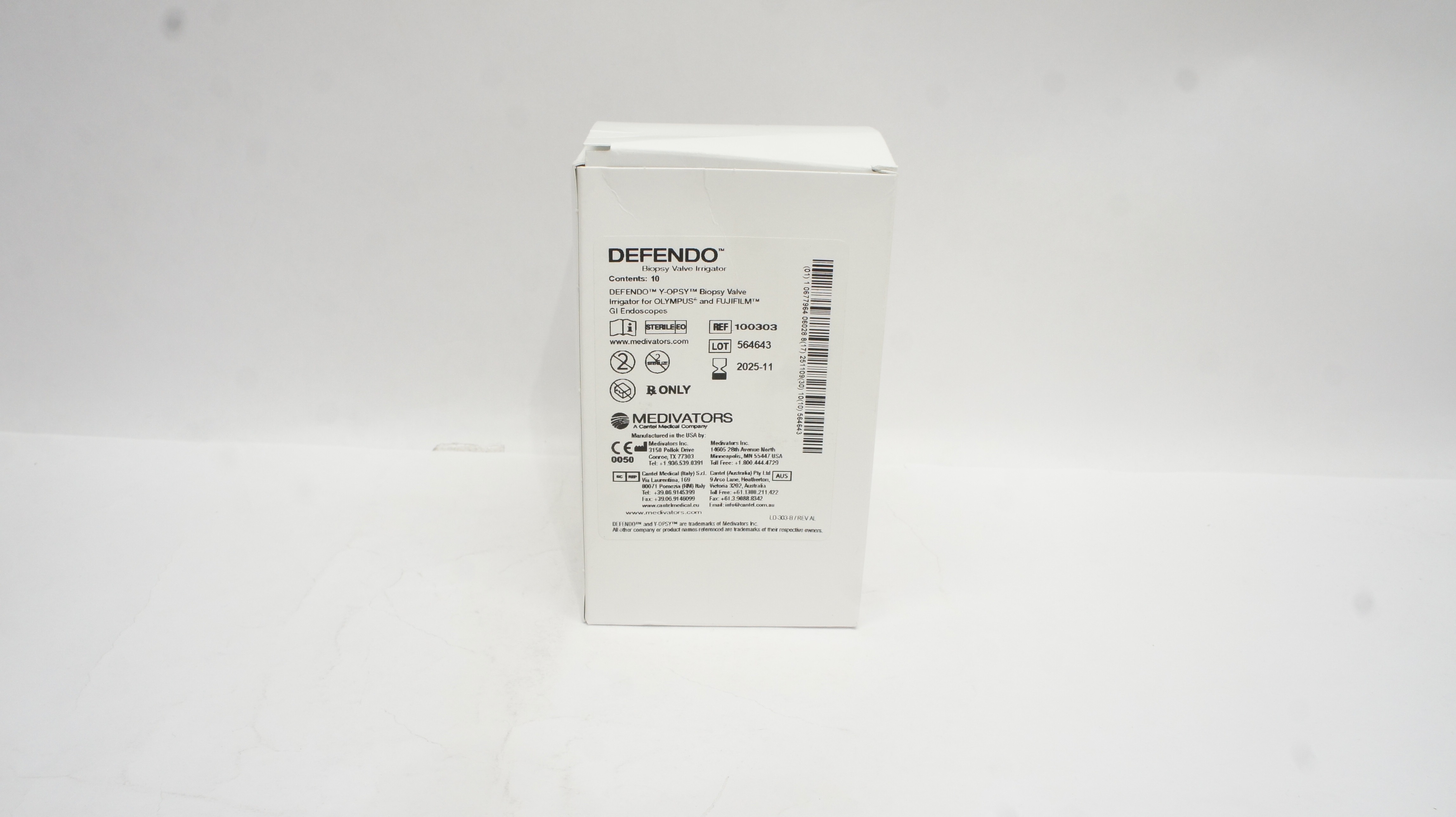 Medivators 100303 Defendo Y-OPSY Biopsy Valve Irrigator - Box of 3