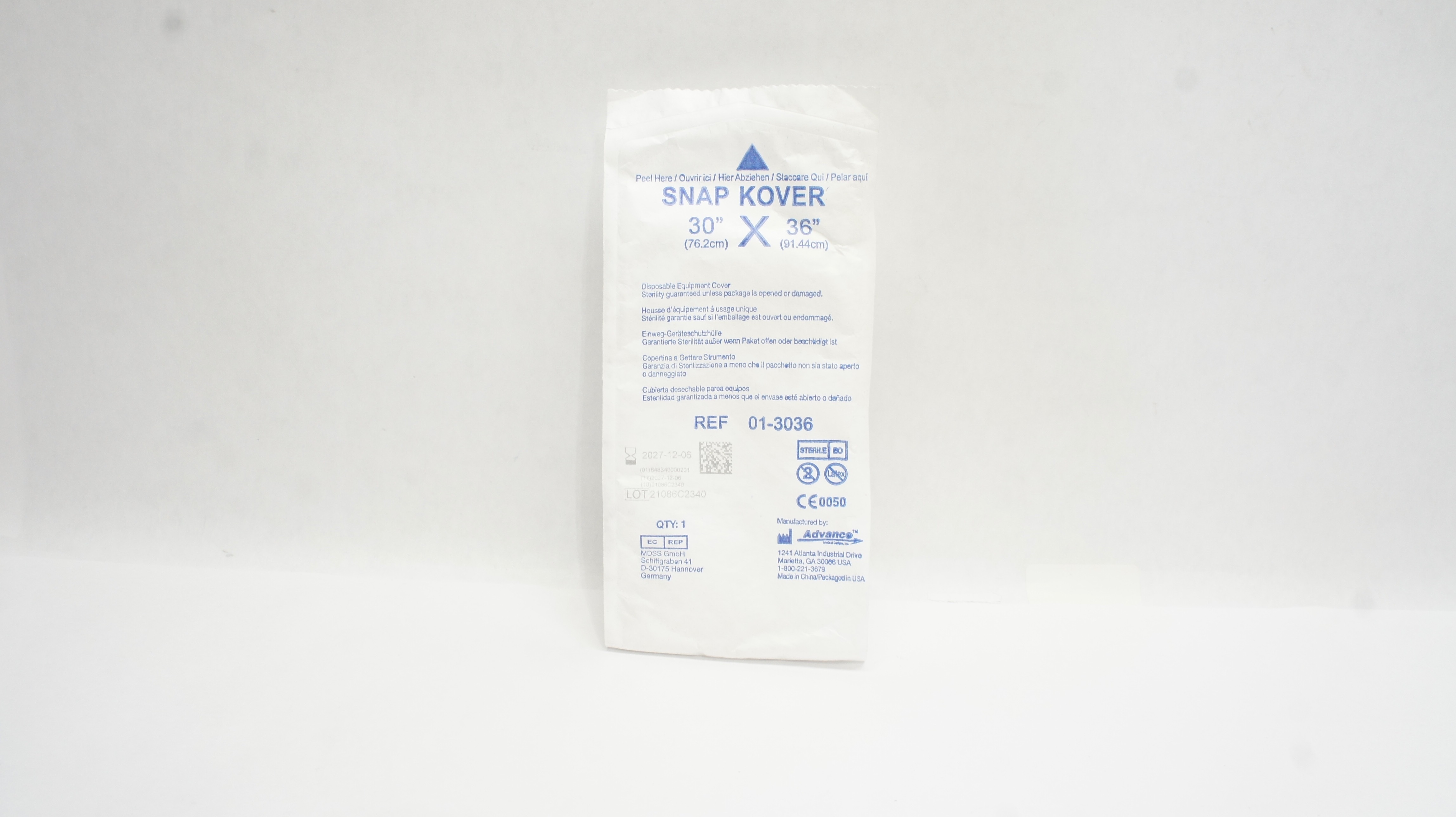Advance 01-3036 Snap Kover Disposable Equipment Cover 30inch x 36inch