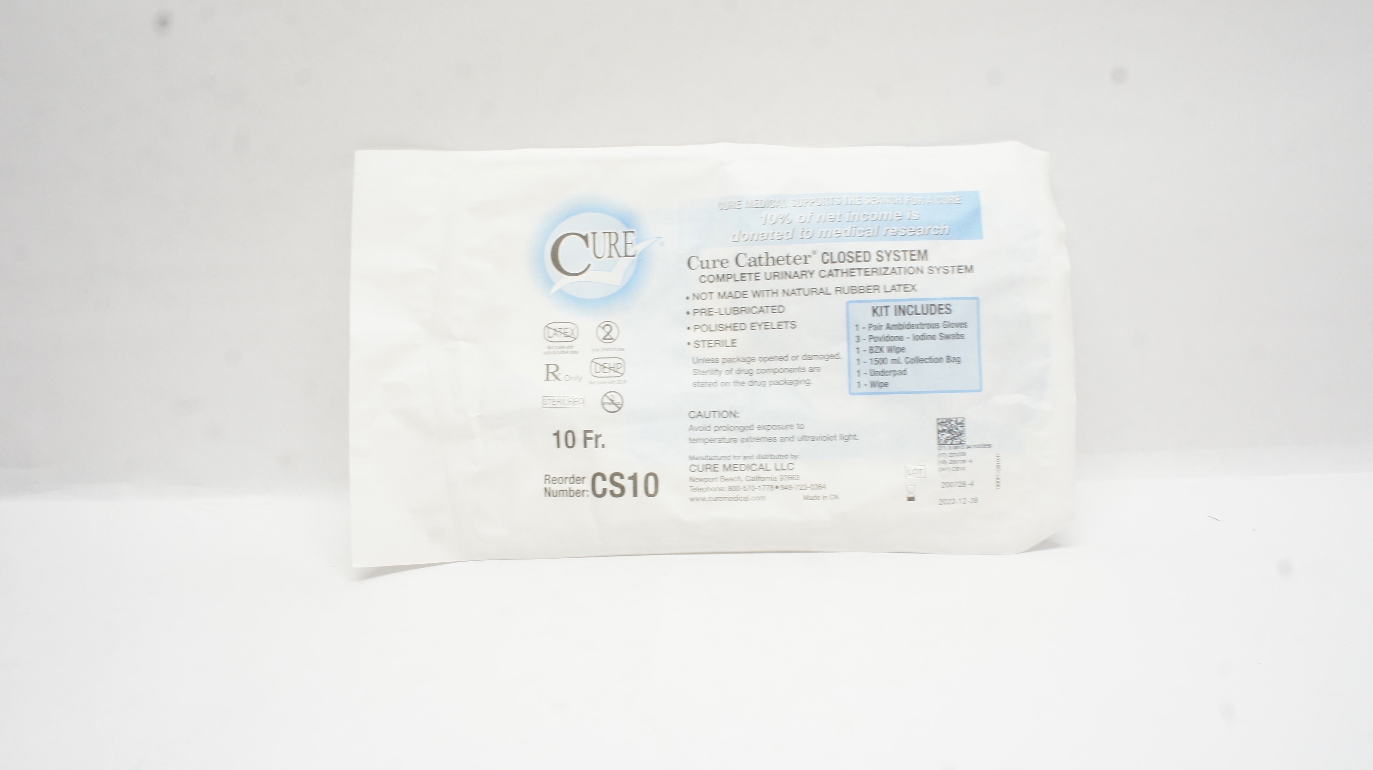 Cure Medical CS10 Cath. Kit Closed System 10Fr. (x)