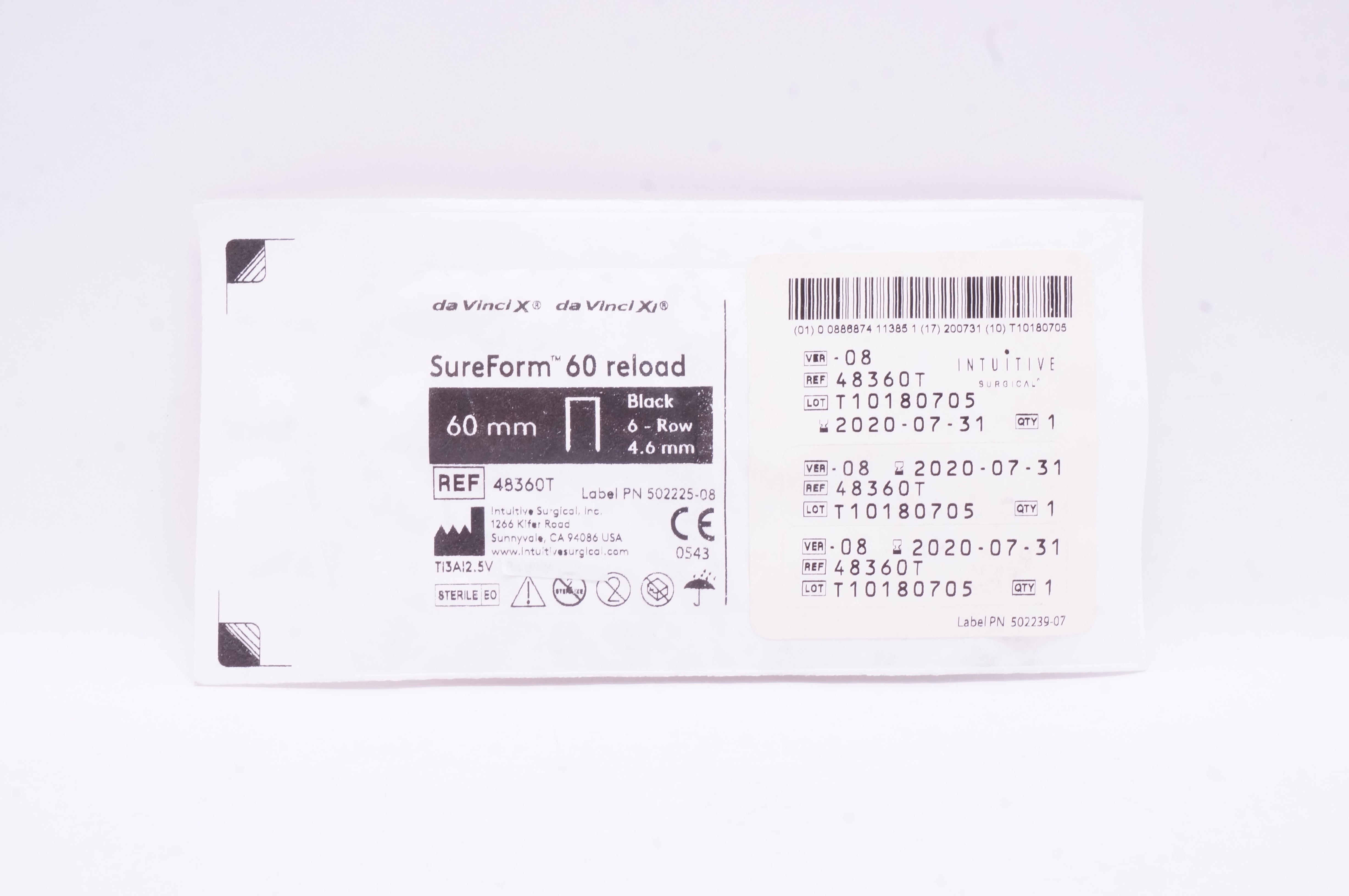 Intuitive Surgical 48360T Da Vinci SureForm 60 Reload Black 6-Row 60 x 4.6mm (x)
