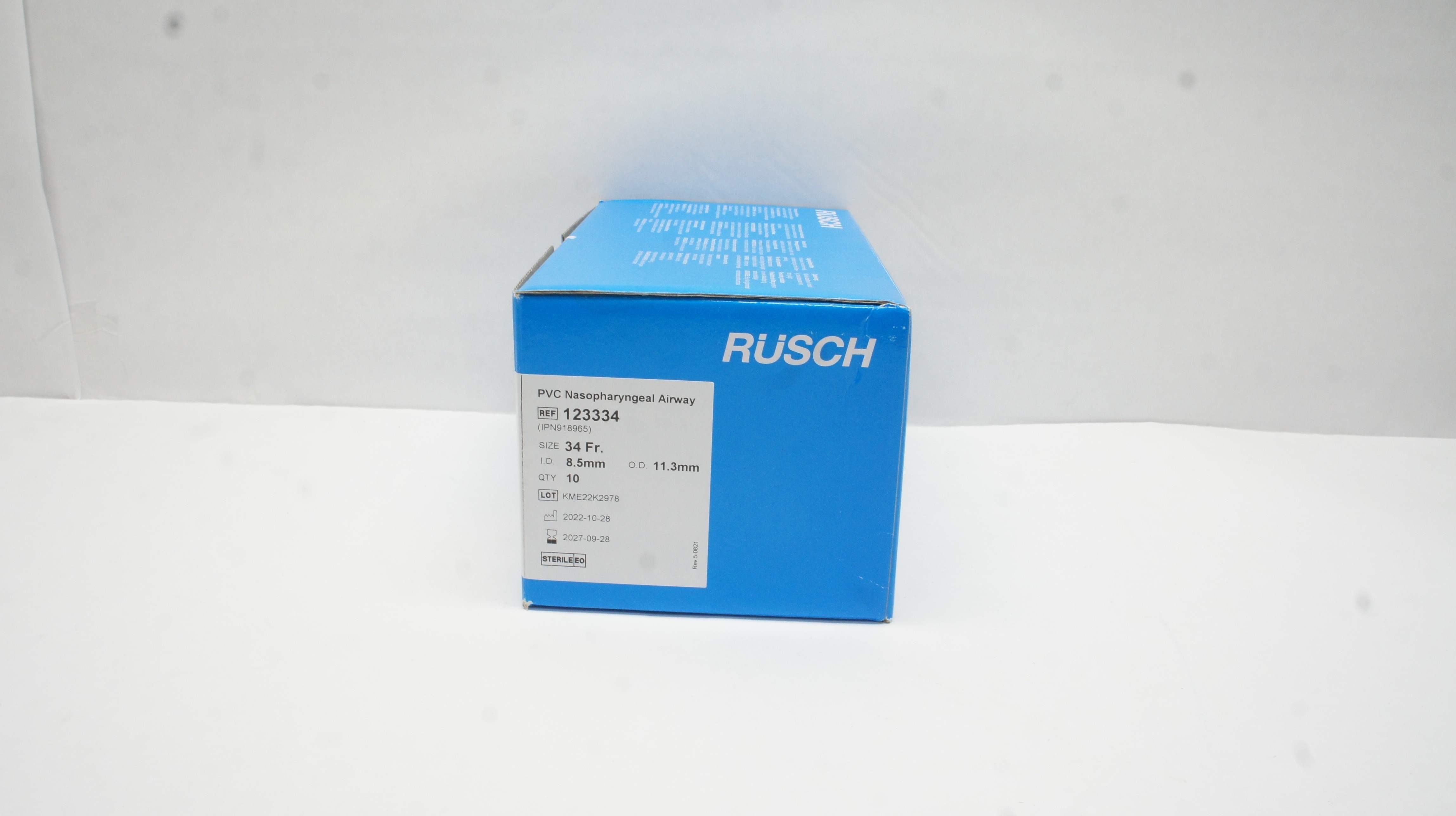 Teleflex 123334 Rusch PVC Nasopharyngeal Airway 34Fr. x 8.5 x 11.3mm - Box of 9