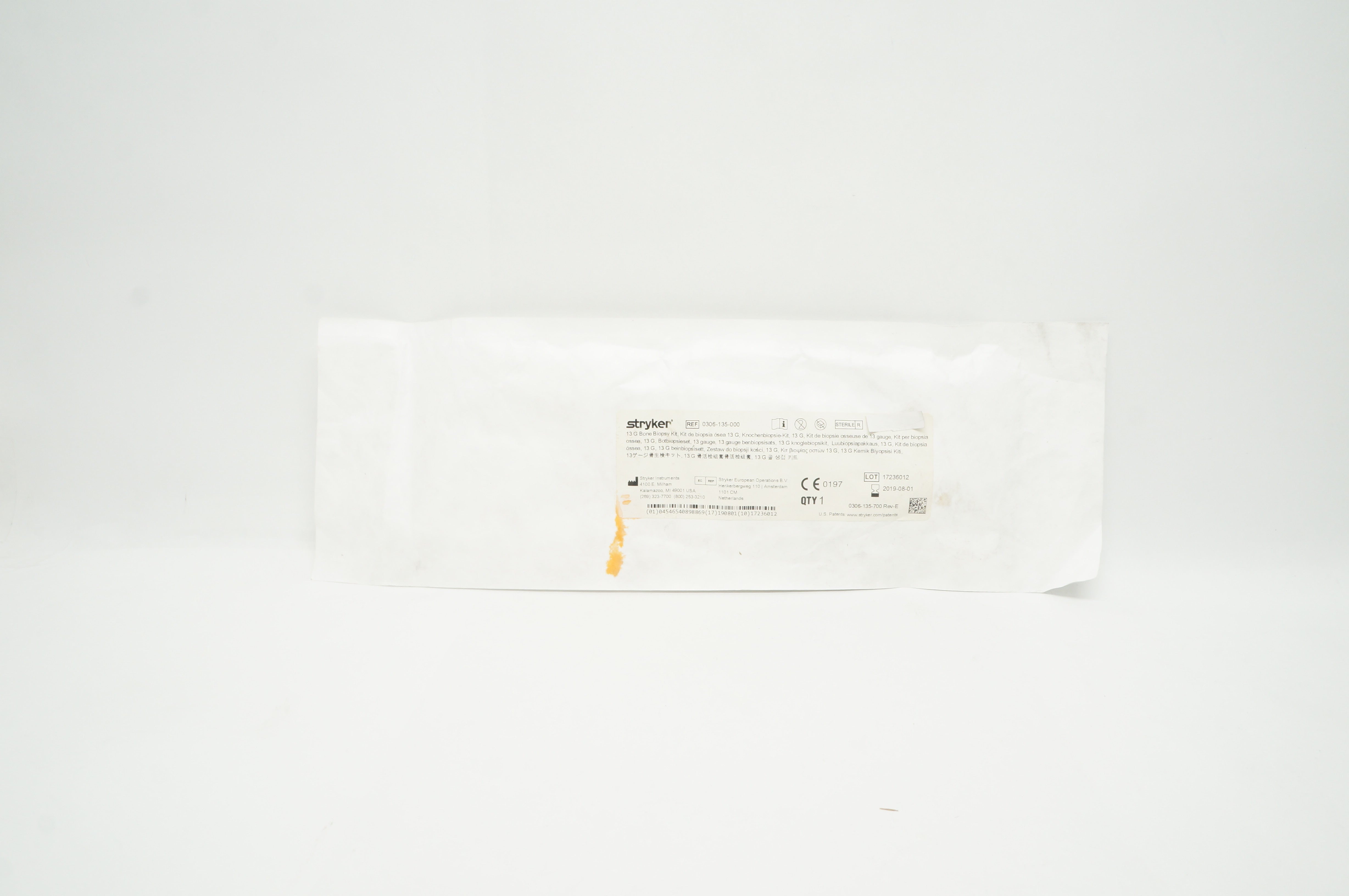 Stryker 0306-135-000 Bone Biopsy Kit 13G (x)