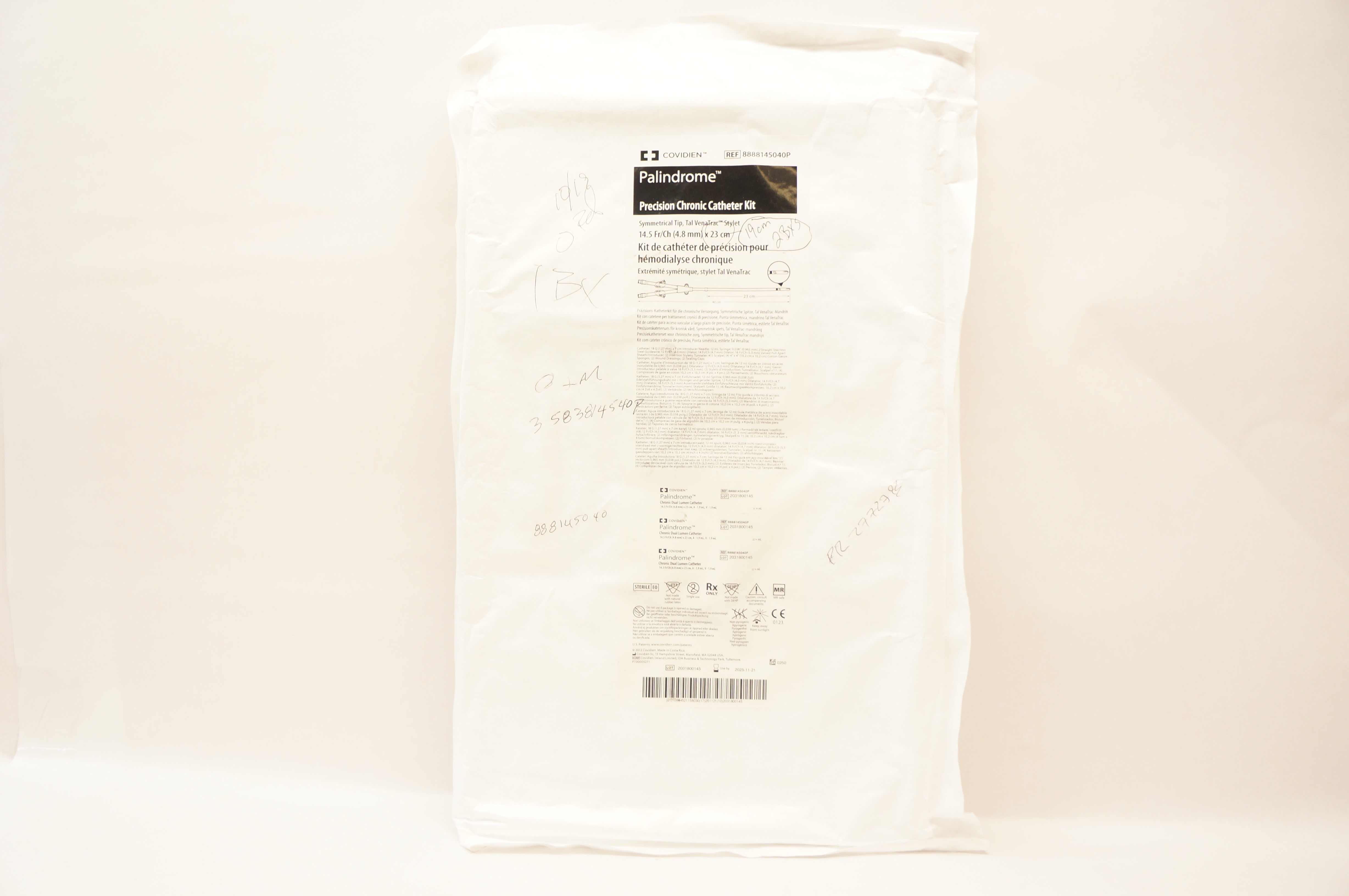 Covidien 8888145040P Palindrome Precision Chronic Dialysis Cath. Kit 14.5F x23cm