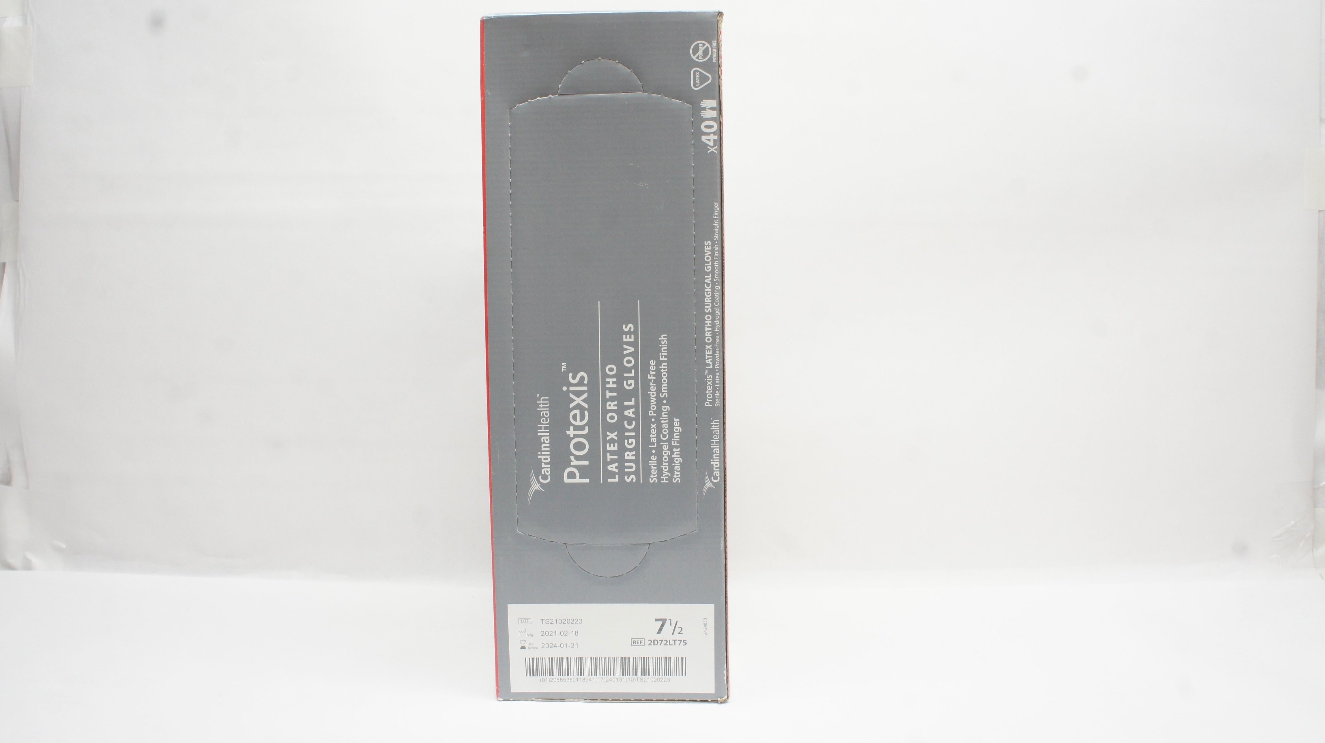 Cardinal Health 2D72LT75 Protexis Ortho Surgical Gloves, Size 7 1/2 - Box of 40