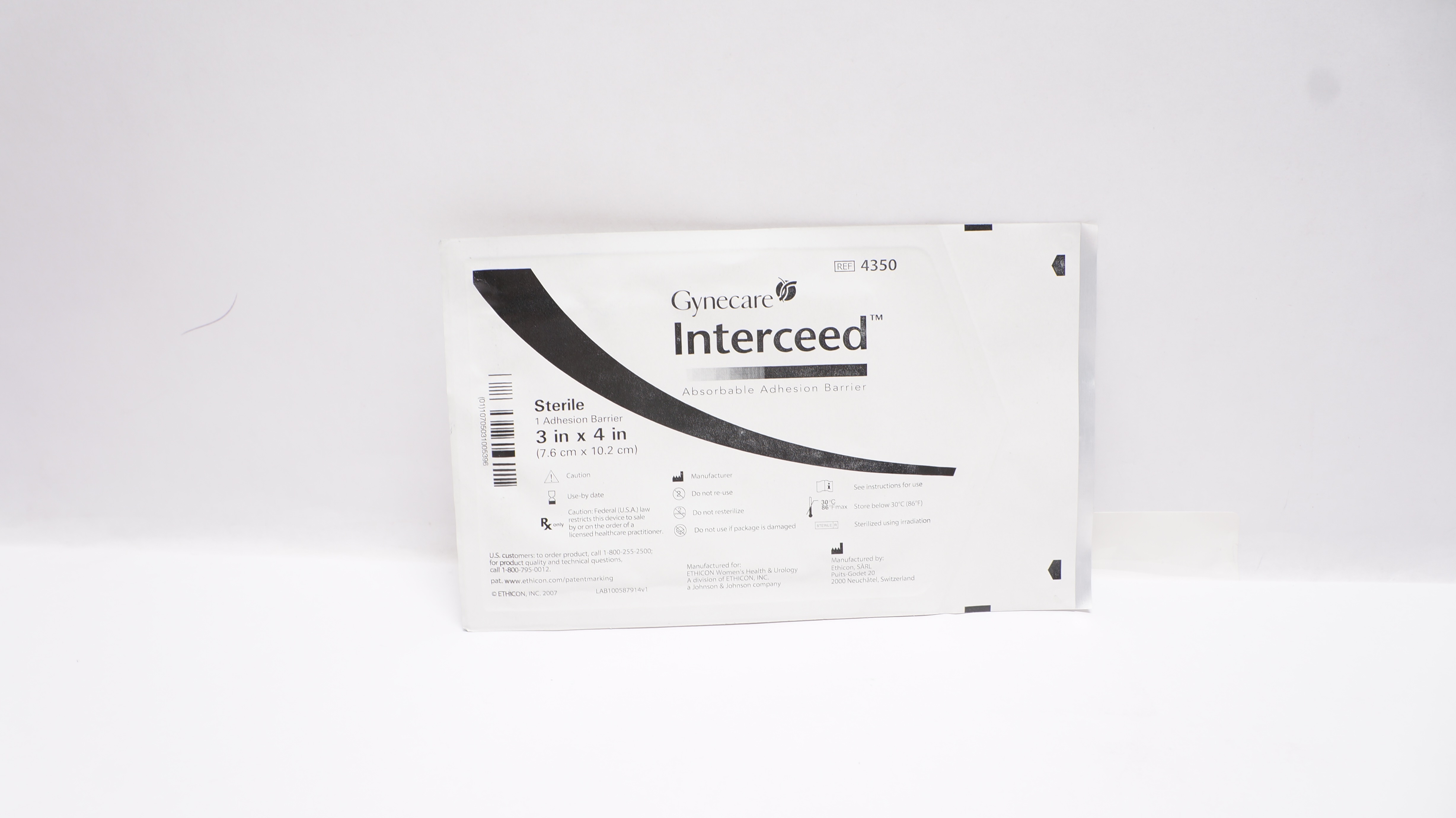 Ethicon 4350 Gynecare Interceed Absorbable Adhesive Barrier 3inch x 4inch