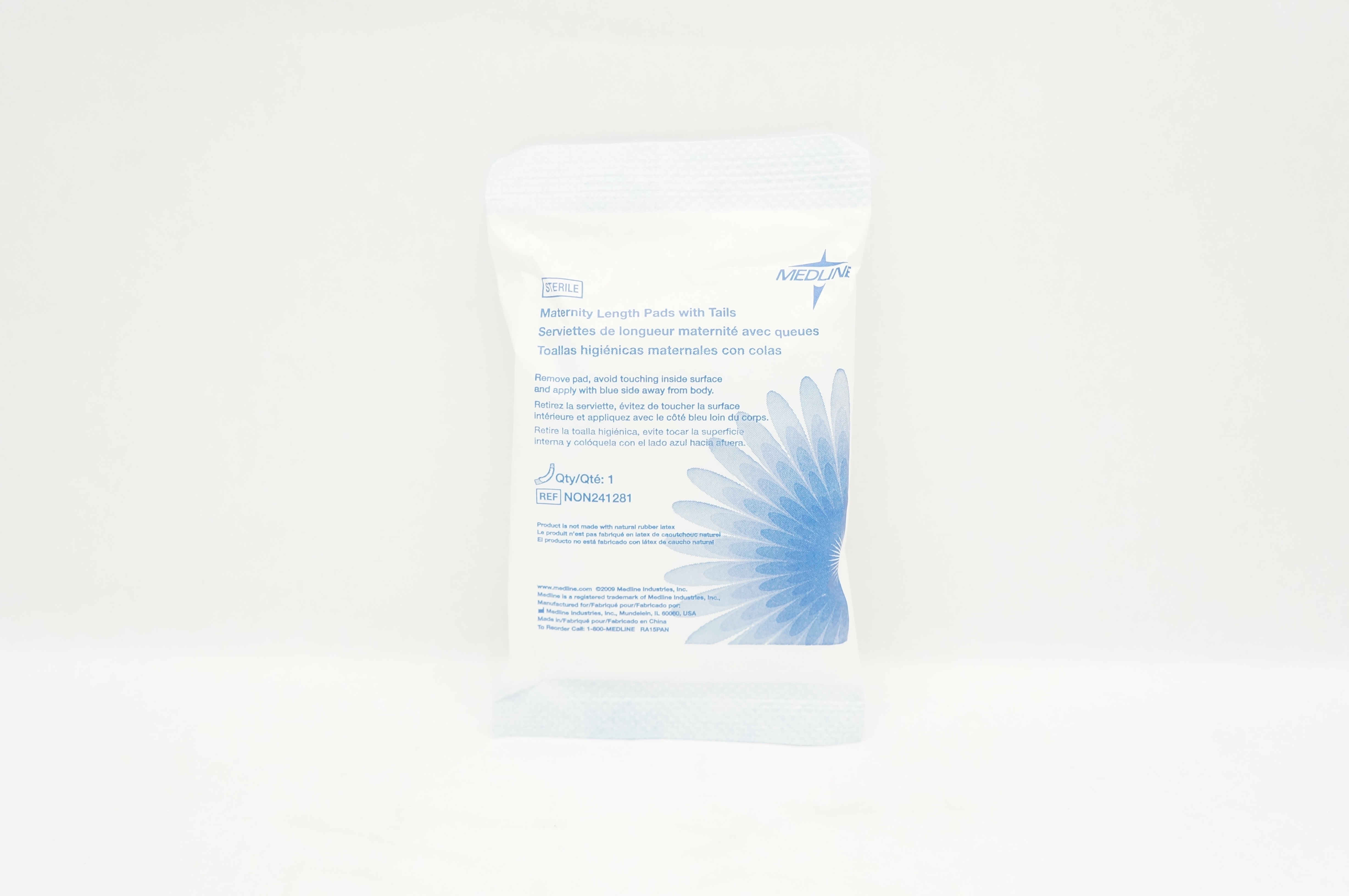 Medline NON241281 Maternity Length Pads with Tails