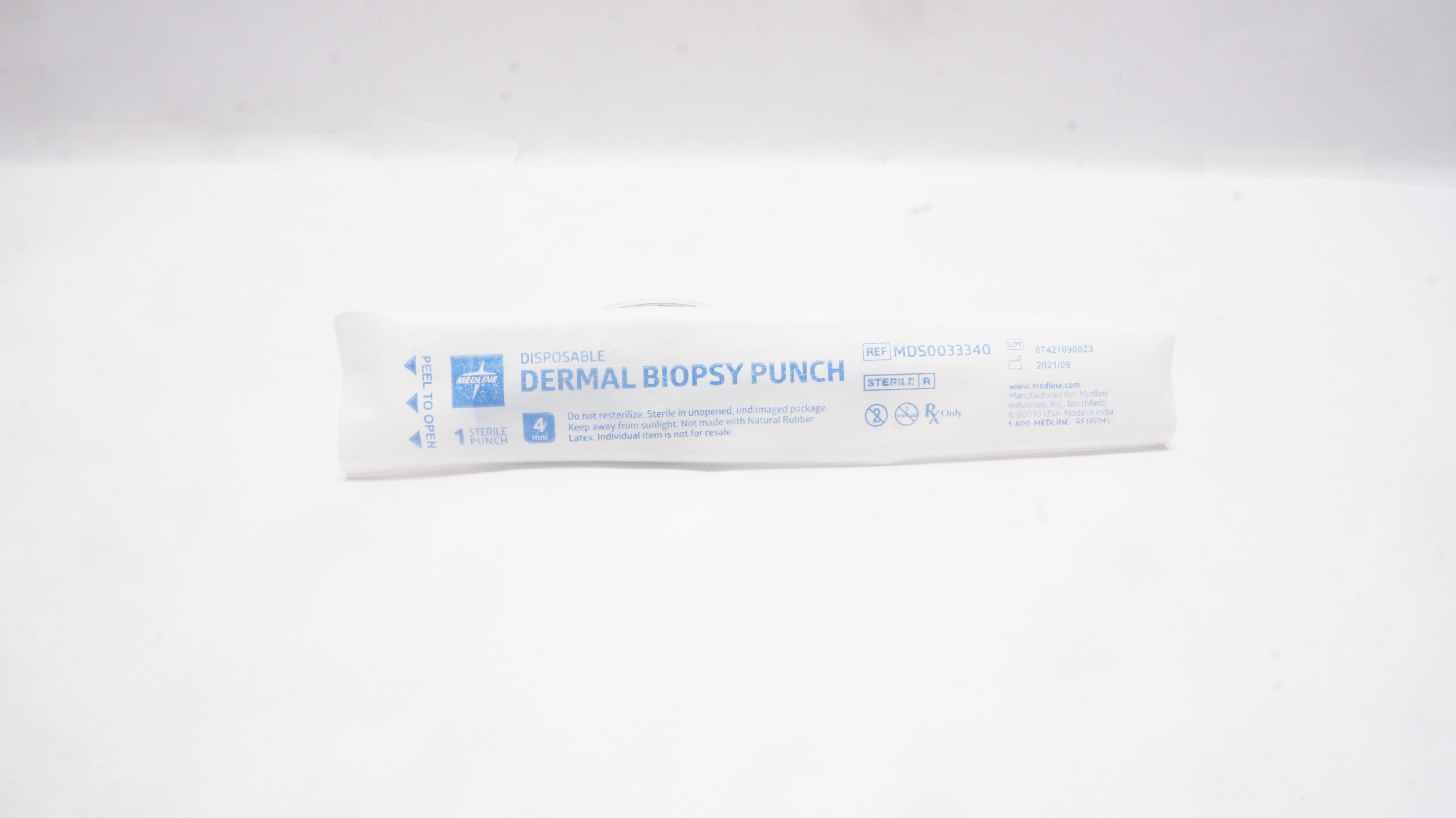 Medline MDS0033340 Dermal Biopsy Punch 4mm