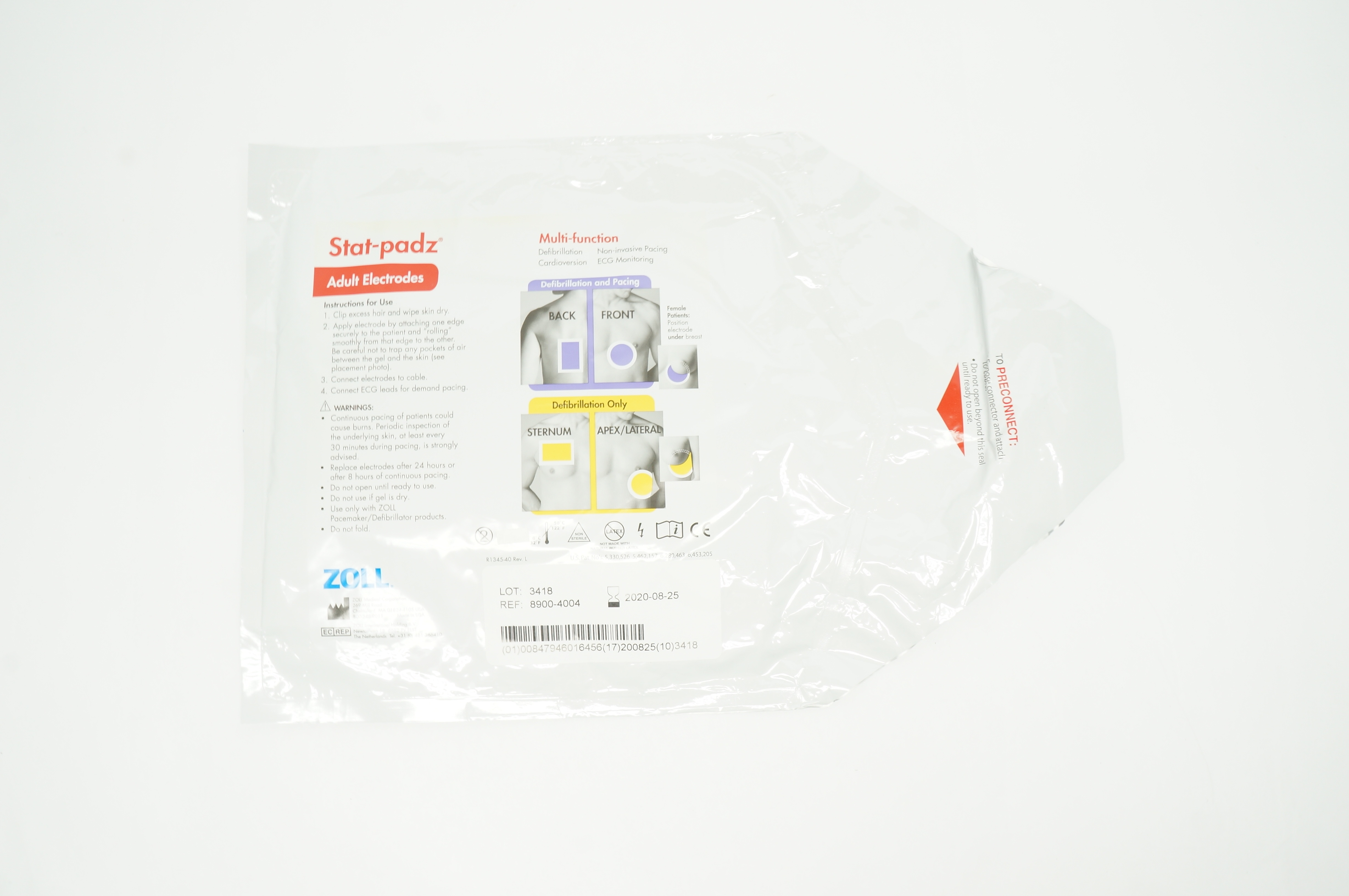 Zoll 8900-4004 Stat-padz Adult Electrodes Multi-function (x)