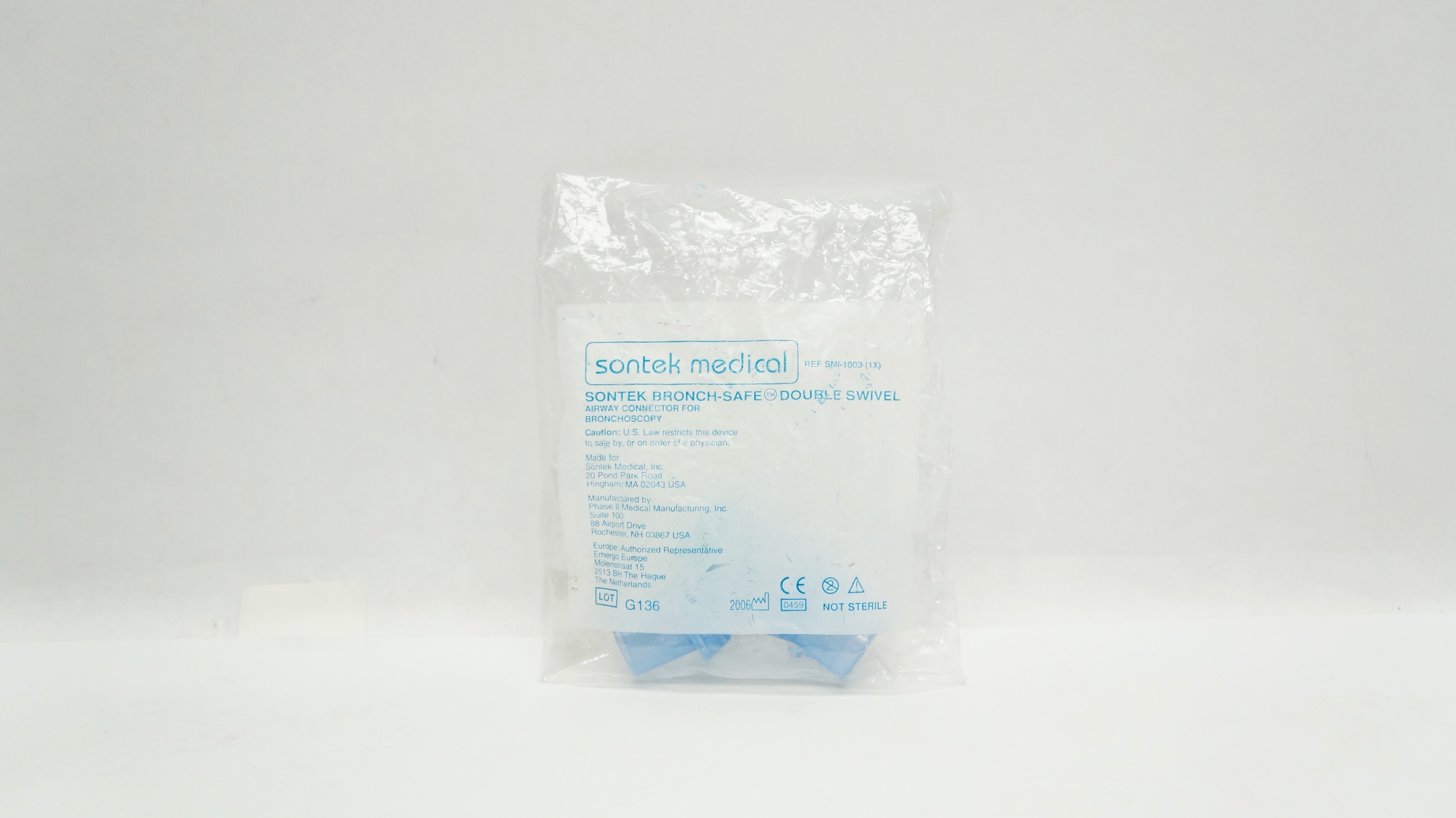 Sontek Medical SMI-1003 Bronch-Safe Double Swivel Airway Connector