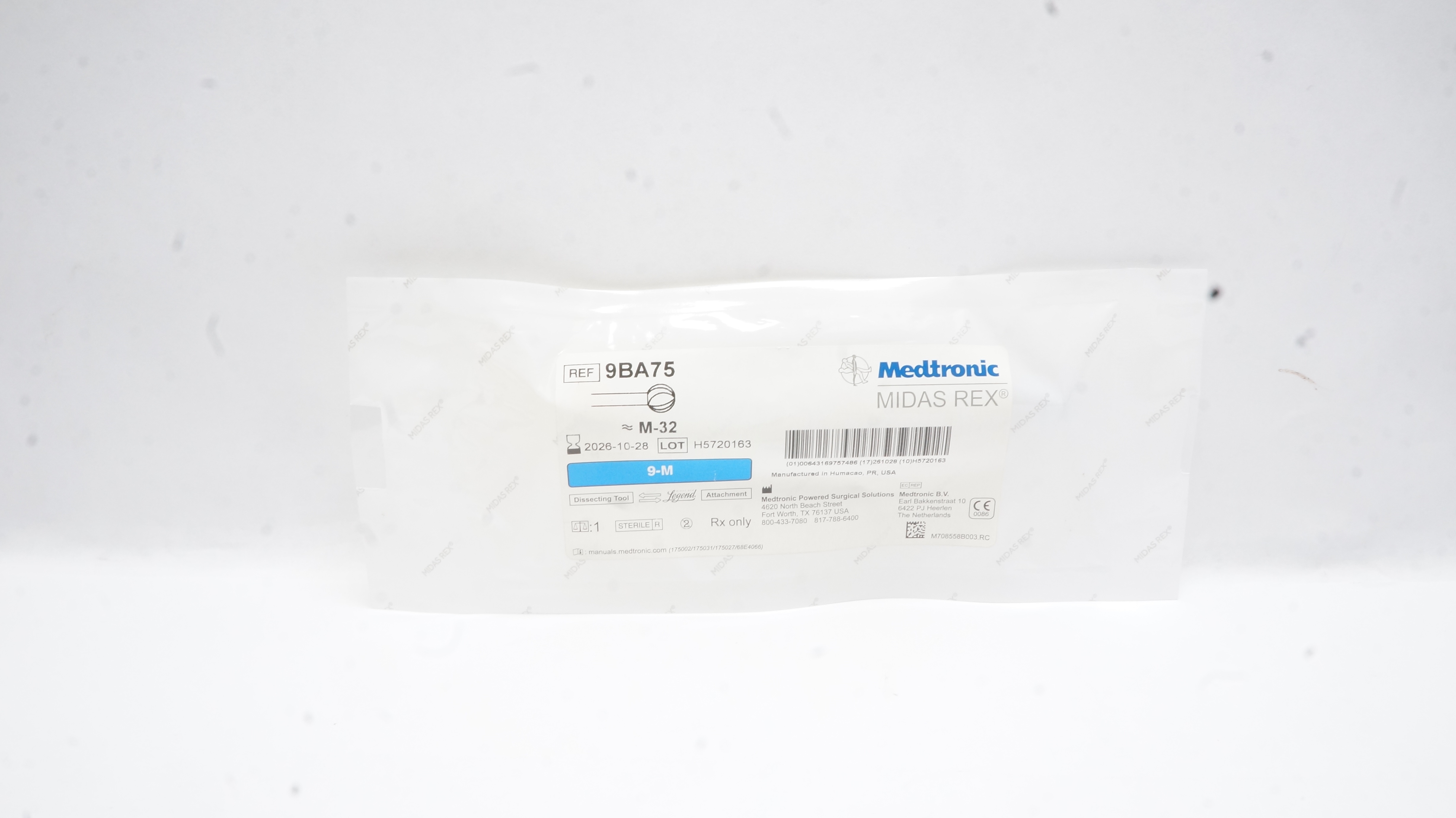 Medtronic 9BA75 Midas Rex Legend Dissecting Tool, Ball Fluted 9cm x 7.5mm