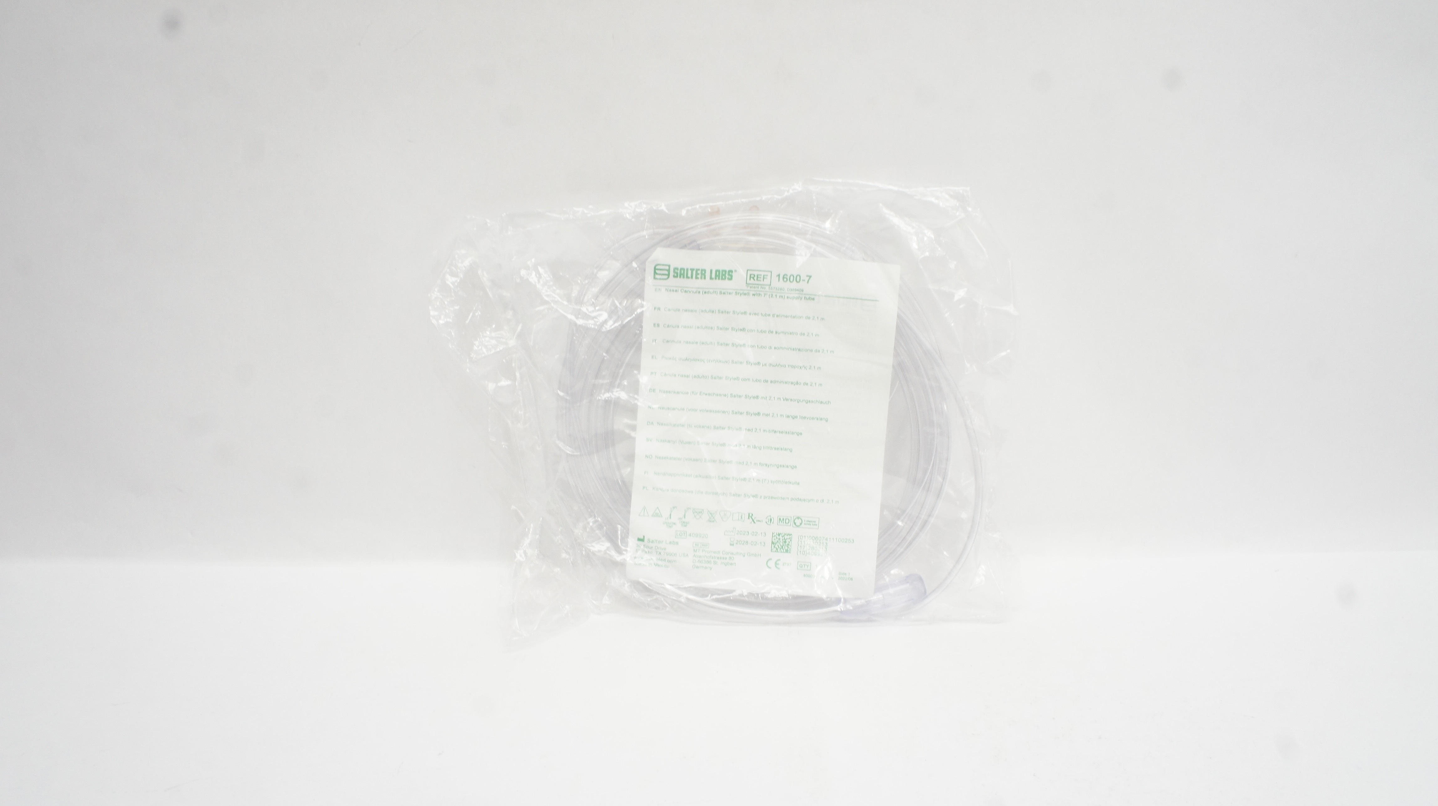 Salter Labs 1600-7 Nasal Cannula (Adult) Salter Style With 7Ft. Supply Tube
