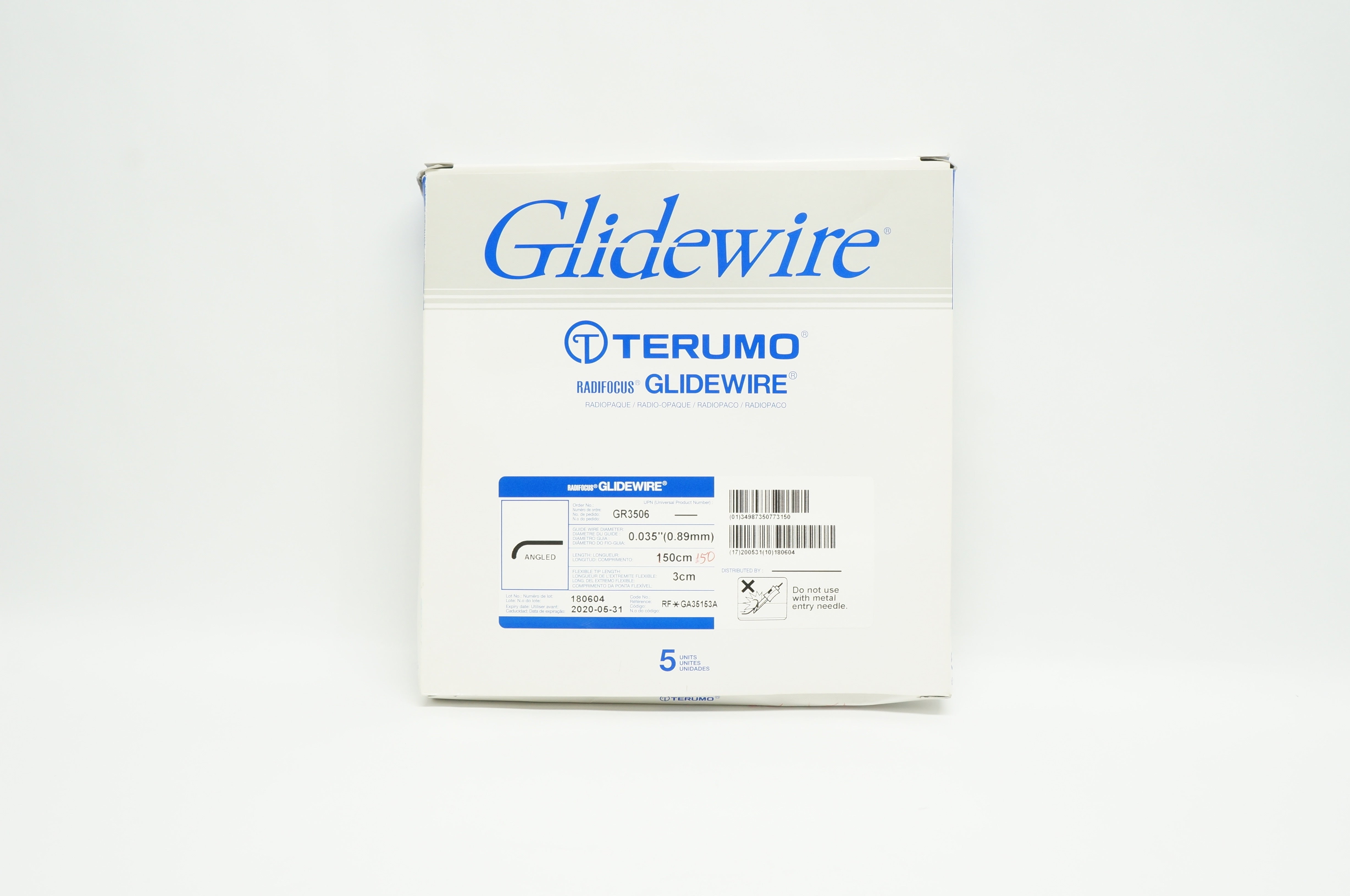 Terumo GR3506 Radifocus Glidewire Radiopaque 0.035inch x 150cm (x) - Box of 4