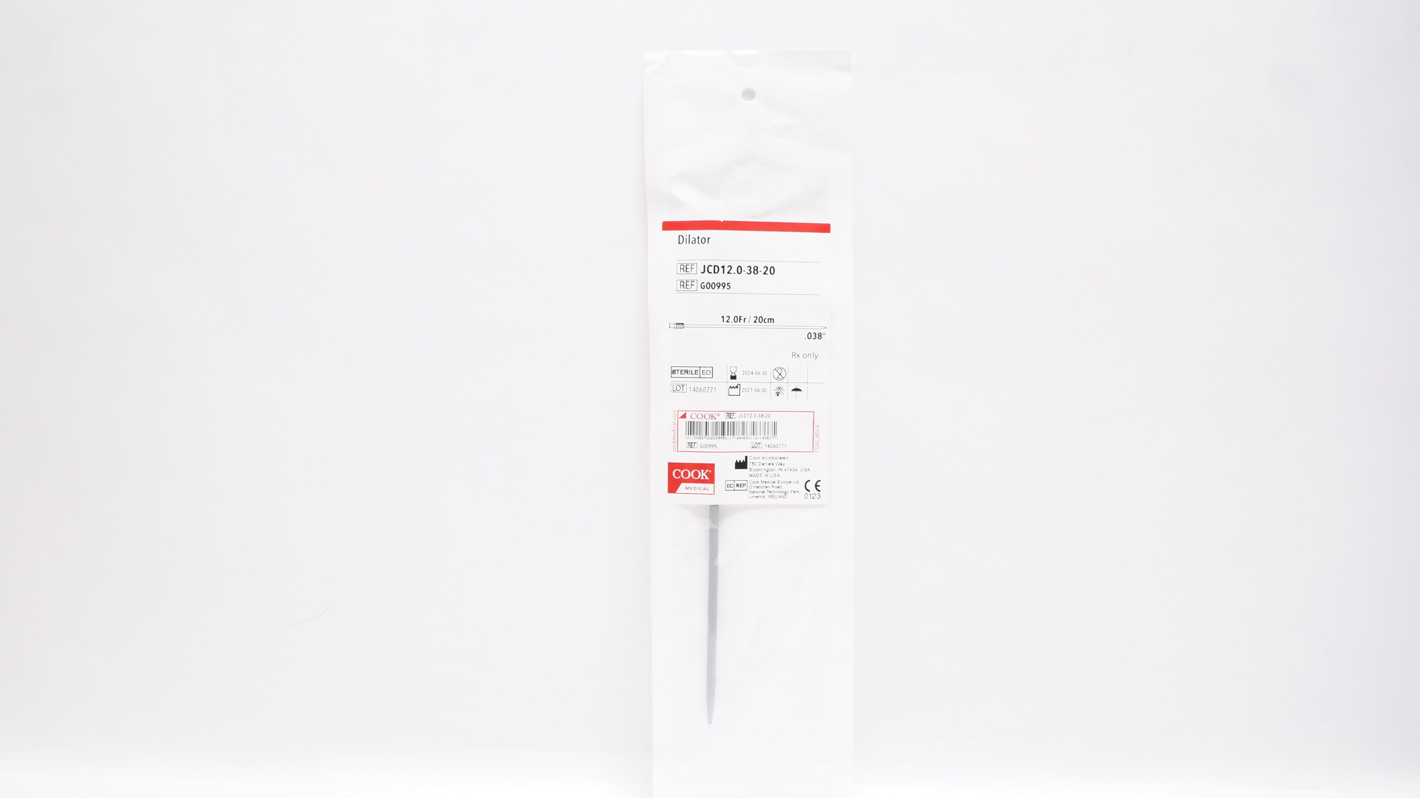 Cook Medical G00995 Dilator 12.0Fr/20cm x .038inch