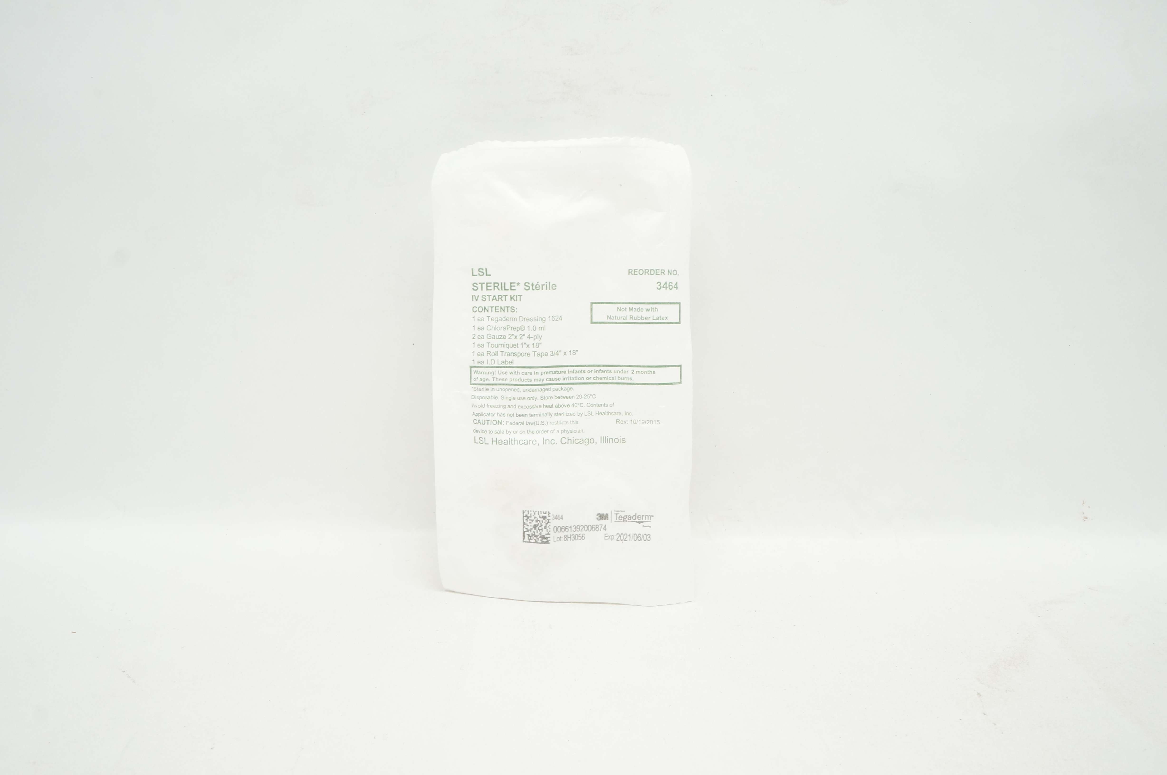 3M 3464 Tegaderm LSL Sterile IV Start Kit (x)