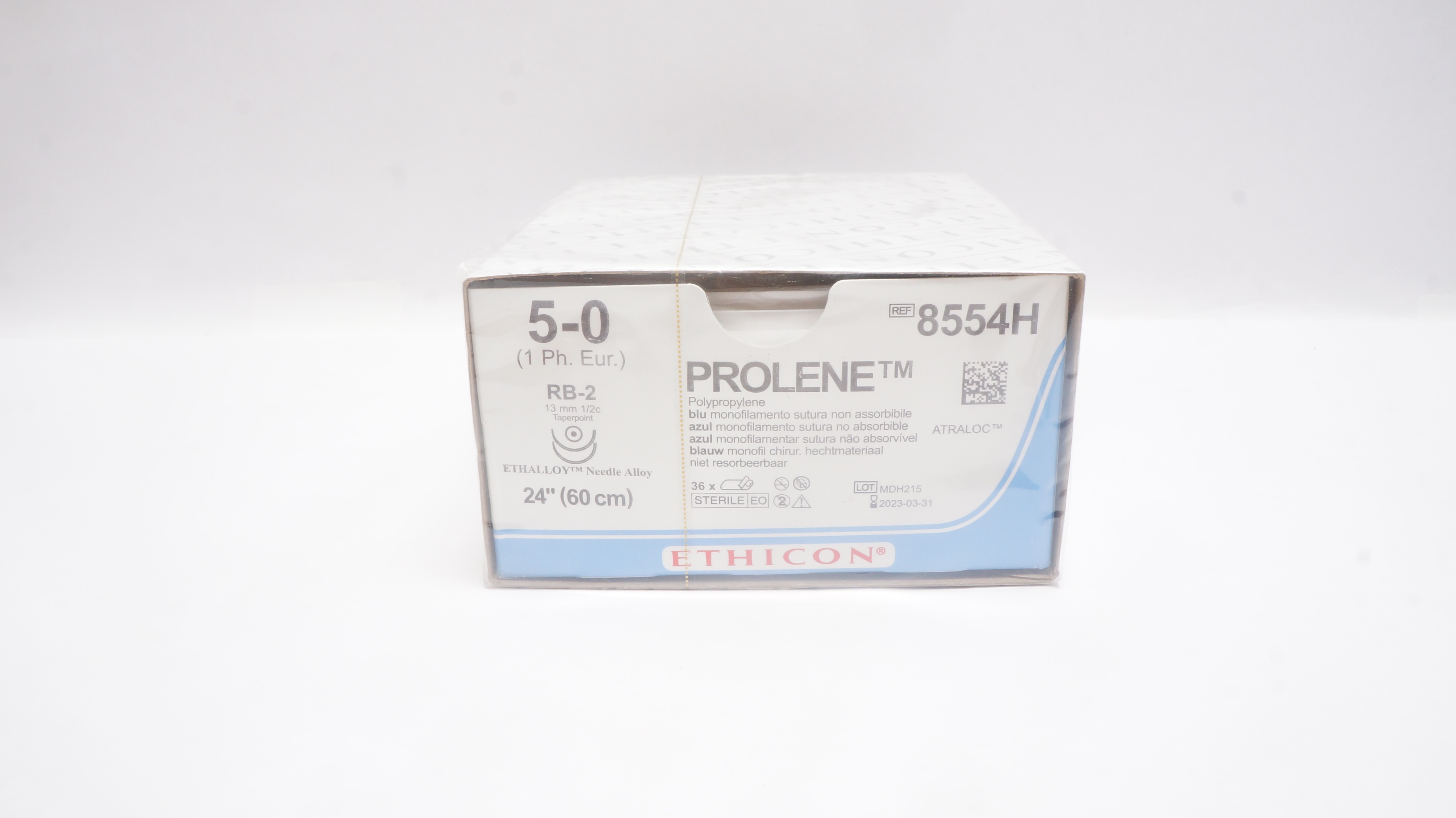 Ethicon 8554H 5-0 PROLENE Stre RB-2 13mm 1/2c Taper 24inch (x) - Box of 36