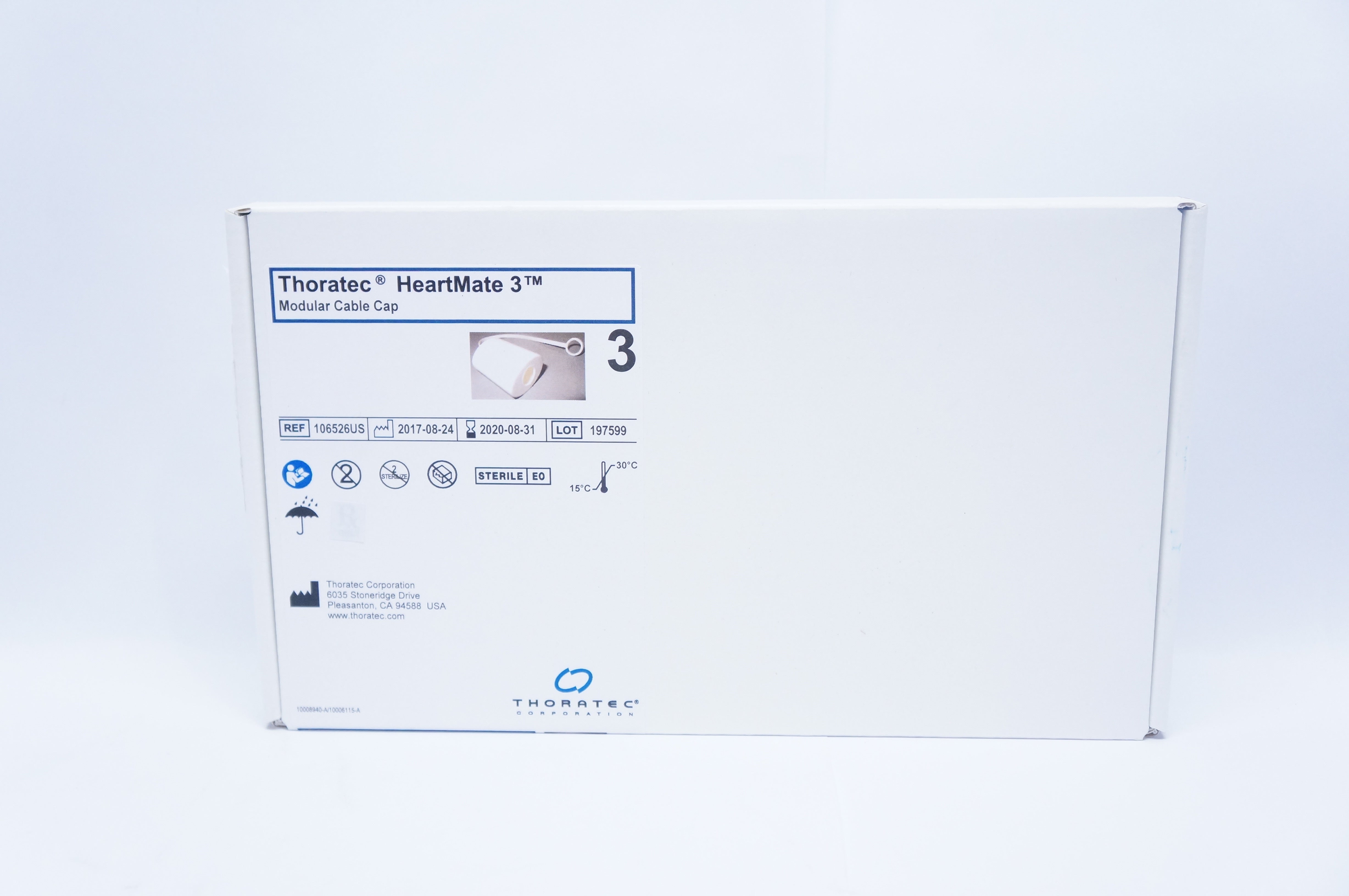 Thoratec 106526US HeartMate 3 Modular Cable Cap (x) - Box of 3