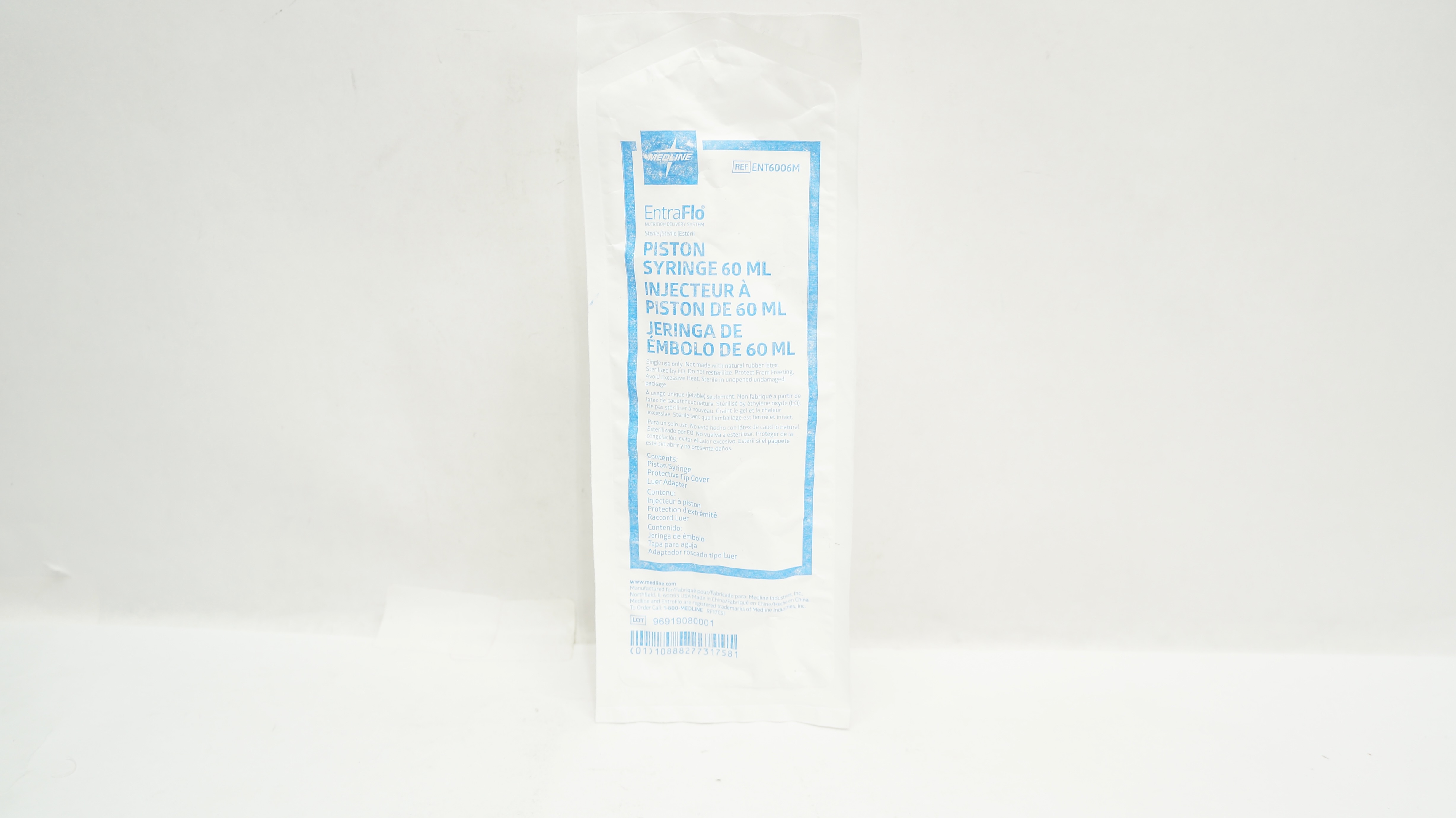 Medline ENT6006M EntraFlo Nutrition Delivery System 60ml Piston Syringe