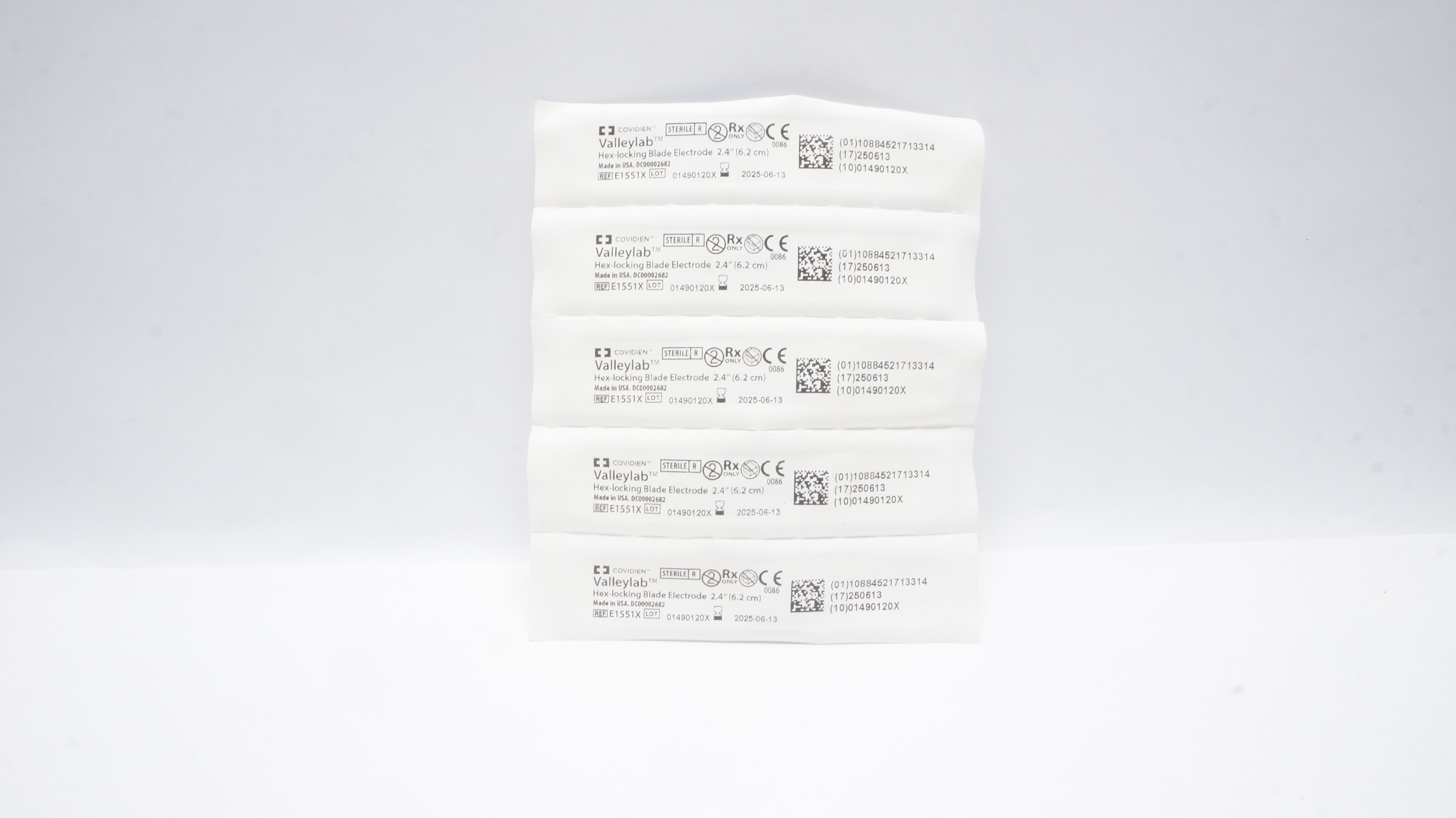 Covidien E1551X Valleylab Hex-Locking Blade Electrode 2.4inch - Lot of 5