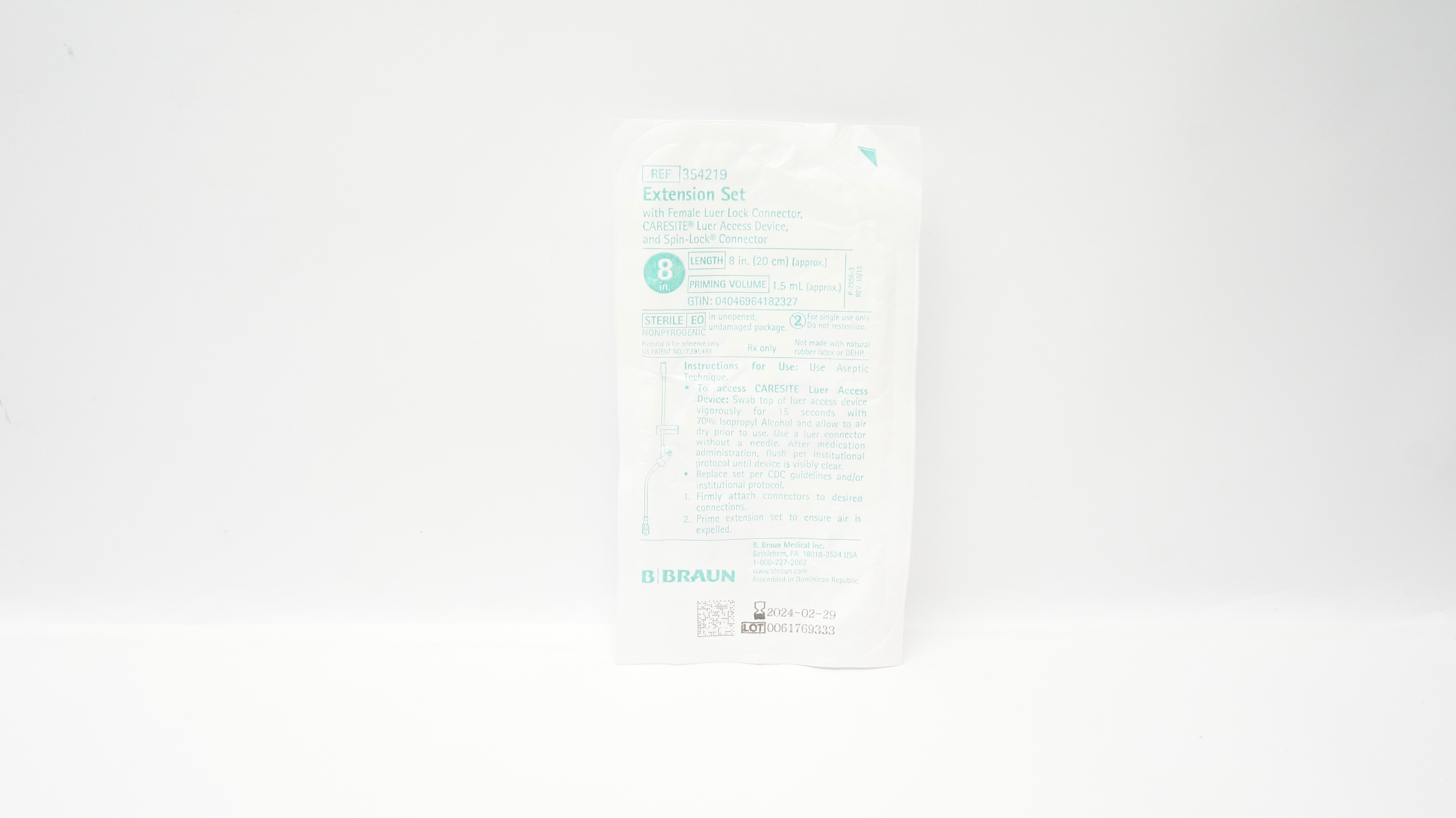 B. Braun 354219 Extension Set With Female Luer Lock Connector 8inch (x)