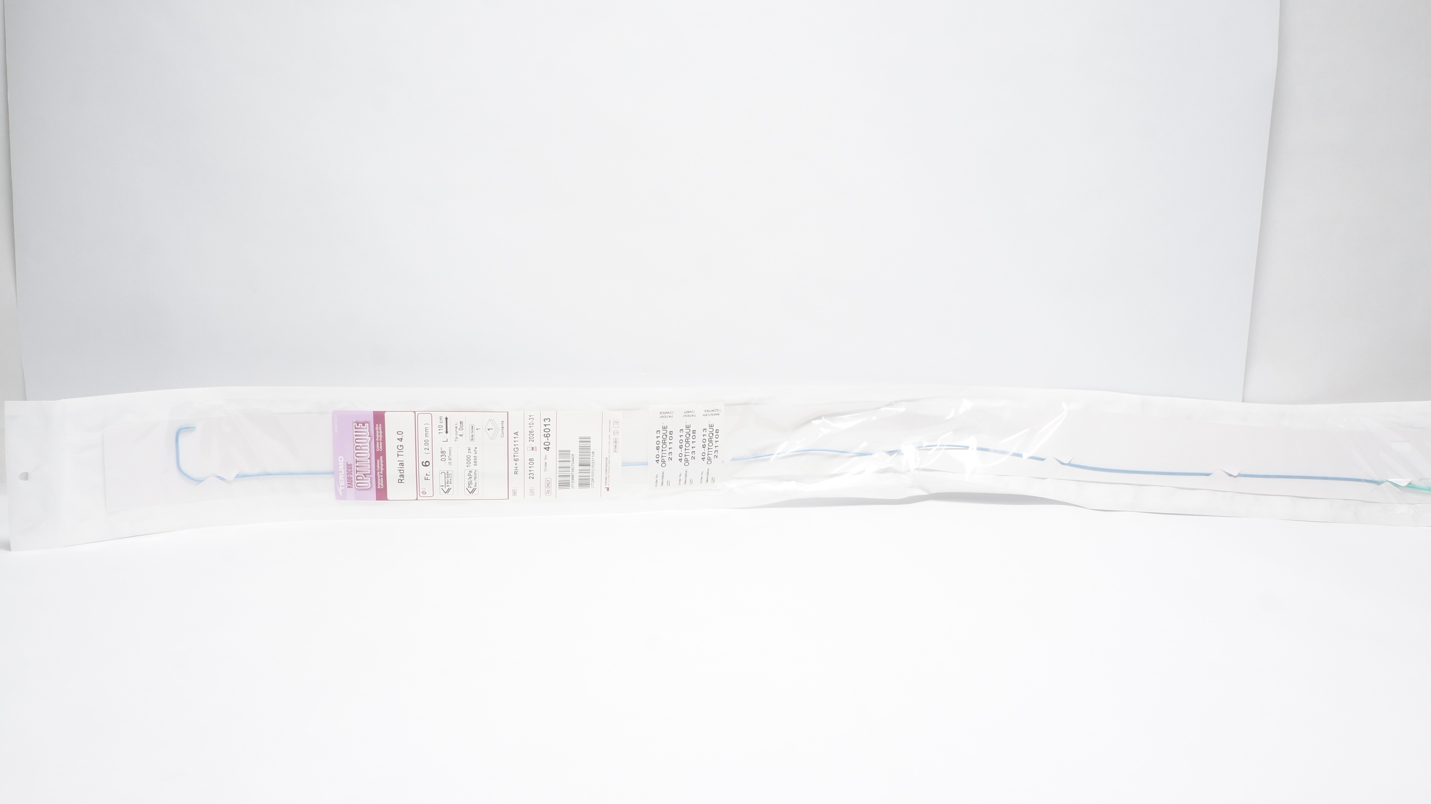 Terumo RH*6TIG111A Optitorque Angiograthic Cath. TIG 4.0 6Fr. x 0.038inch